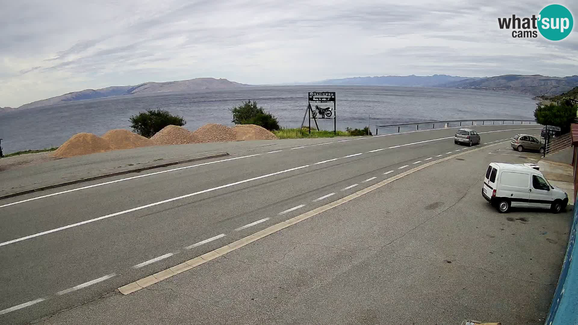 Webcam autoroute Adriatique D8 près de SENJ – vue sur l’île de KRK