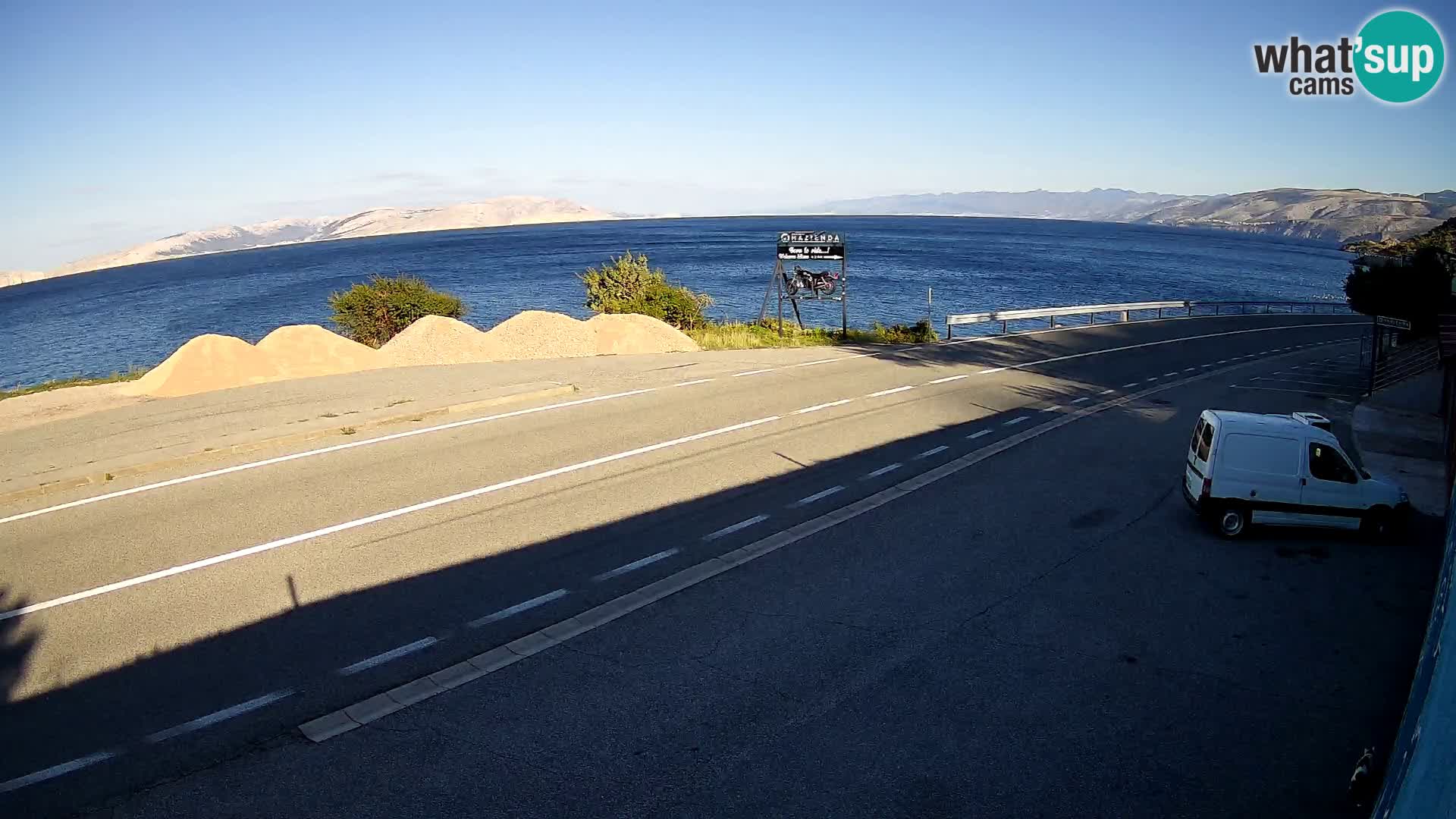 Webcam Adria-Autobahn D8 bei SENJ – Blick auf die Insel KRK