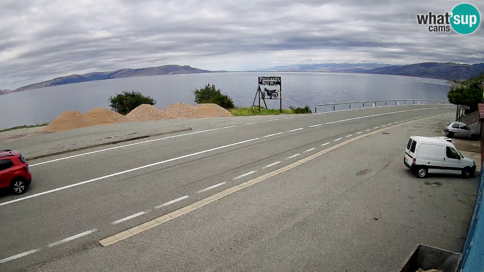 Webcam autopista adriática D8 cerca de SENJ – vista de la isla de KRK