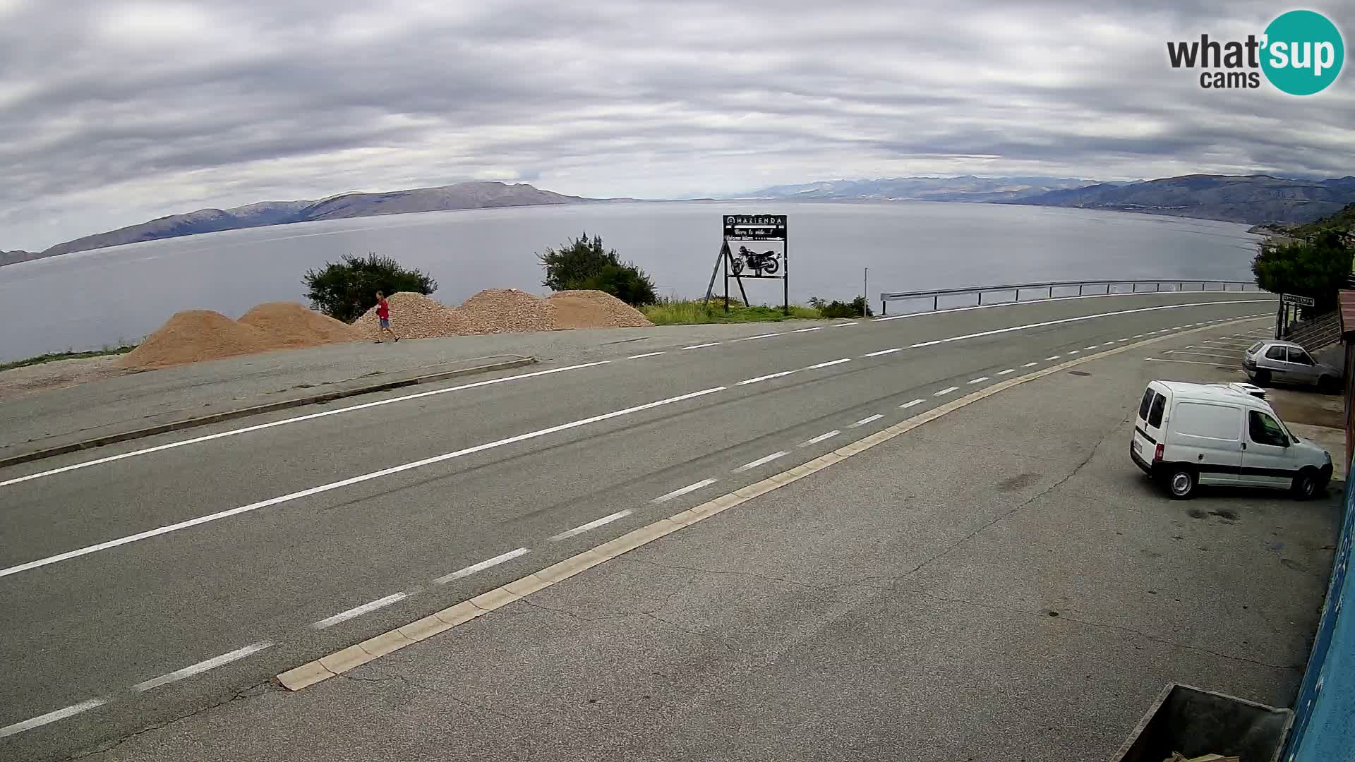 Webcam autopista adriática D8 cerca de SENJ – vista de la isla de KRK