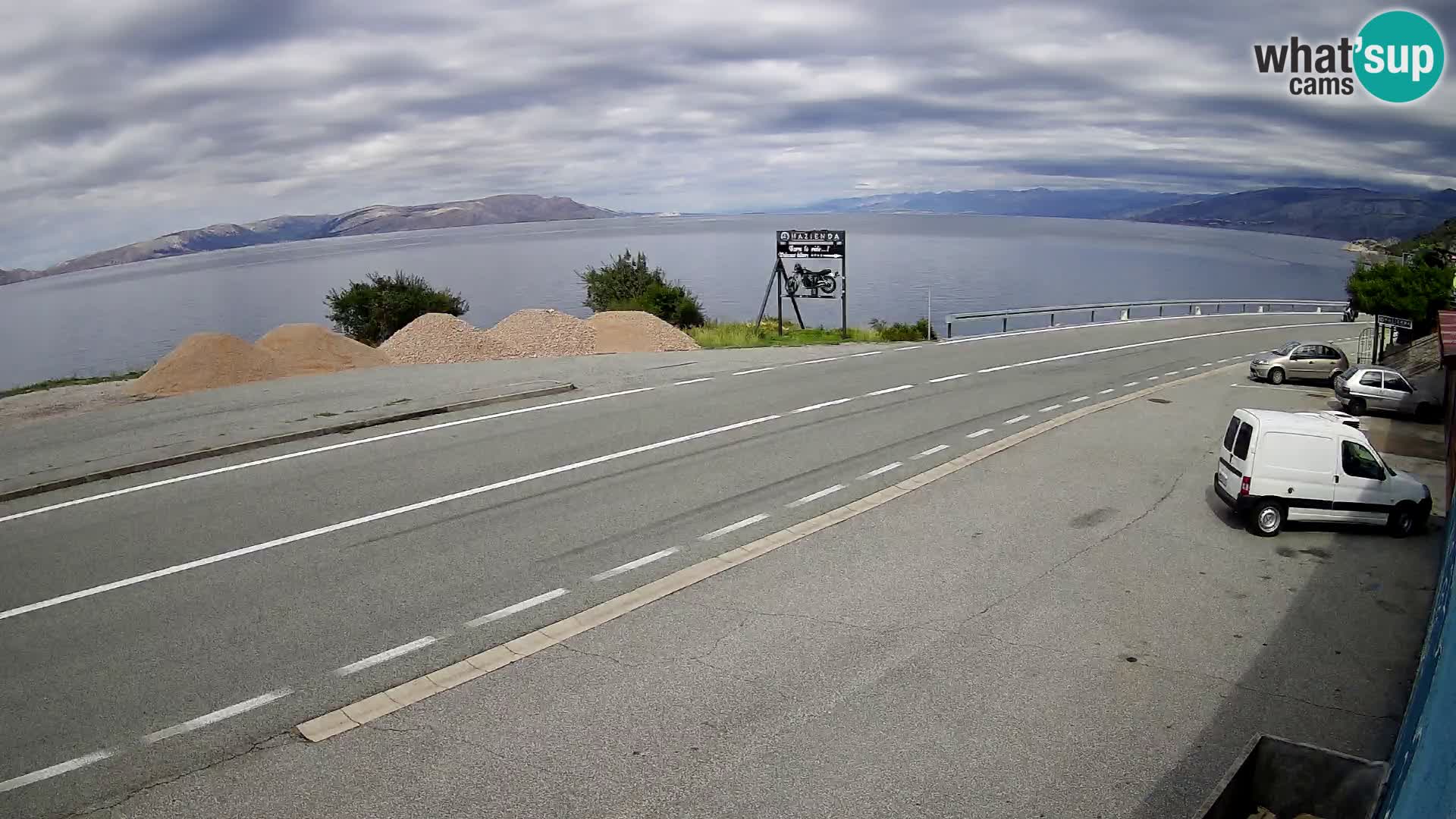 Webcam Adriatic highway D8 near SENJ – view to KRK island