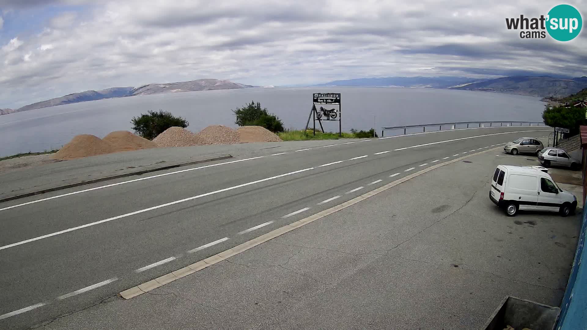 Webcam Adriatic highway D8 near SENJ – view to KRK island