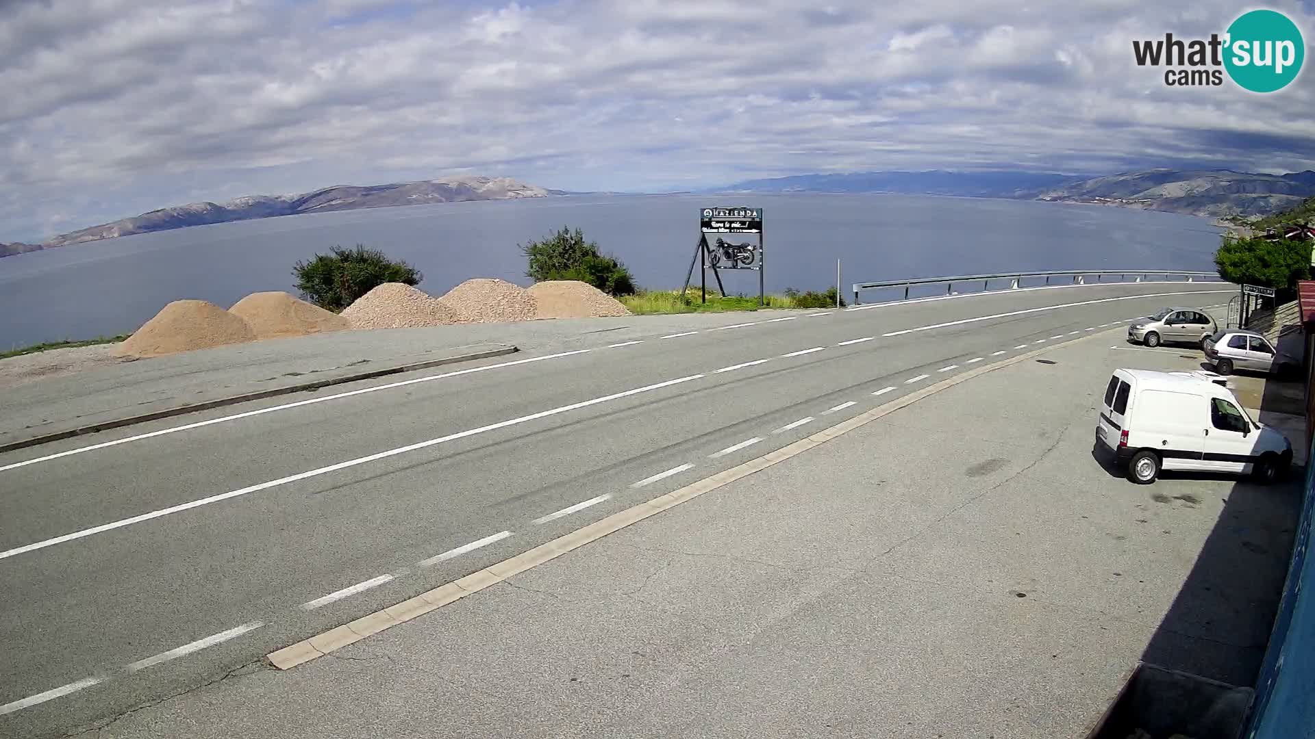 Webcam autoroute Adriatique D8 près de SENJ – vue sur l’île de KRK