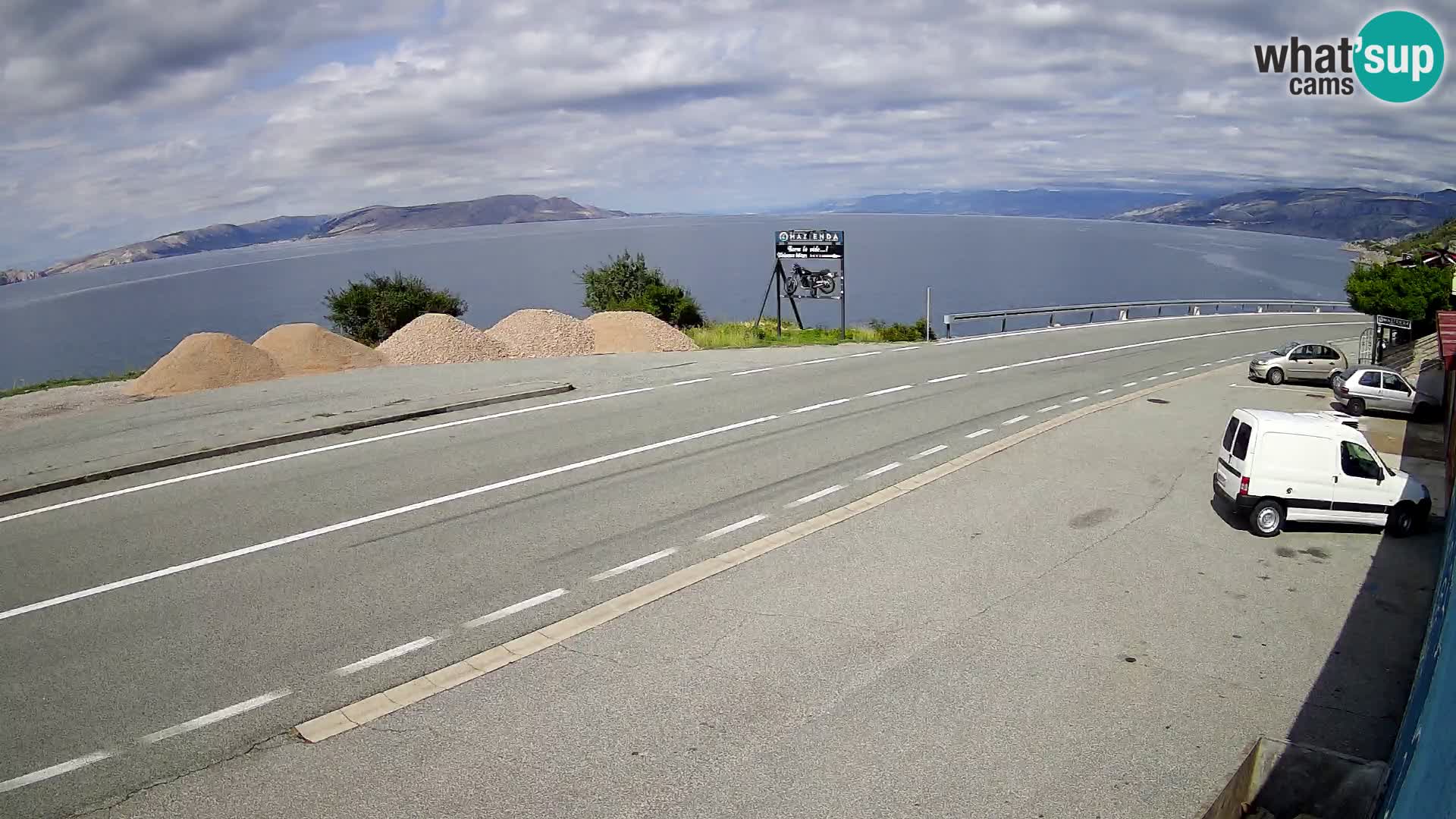 Webcam Adriatic highway D8 near SENJ – view to KRK island