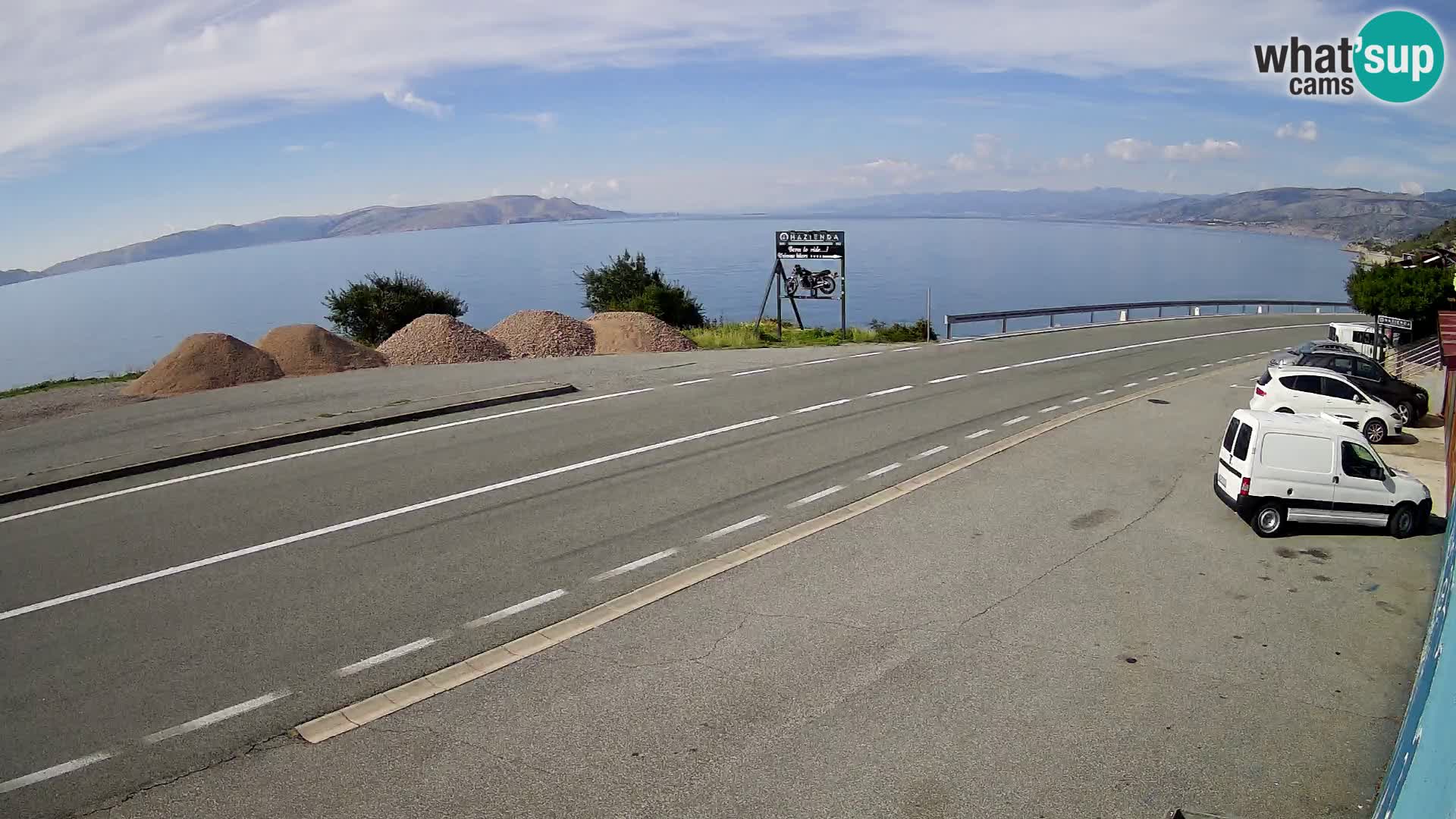 Webcam Adria-Autobahn D8 bei SENJ – Blick auf die Insel KRK