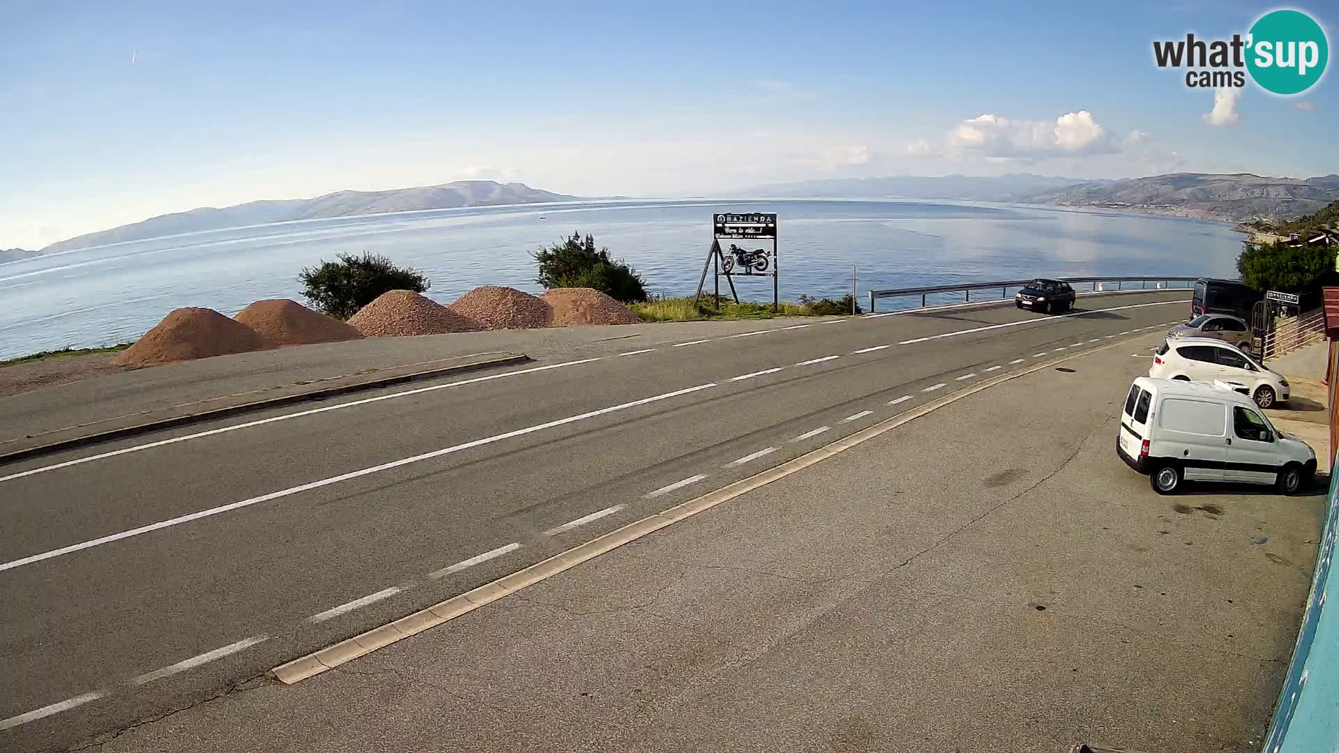 Webcam Adriatic highway D8 near SENJ – view to KRK island