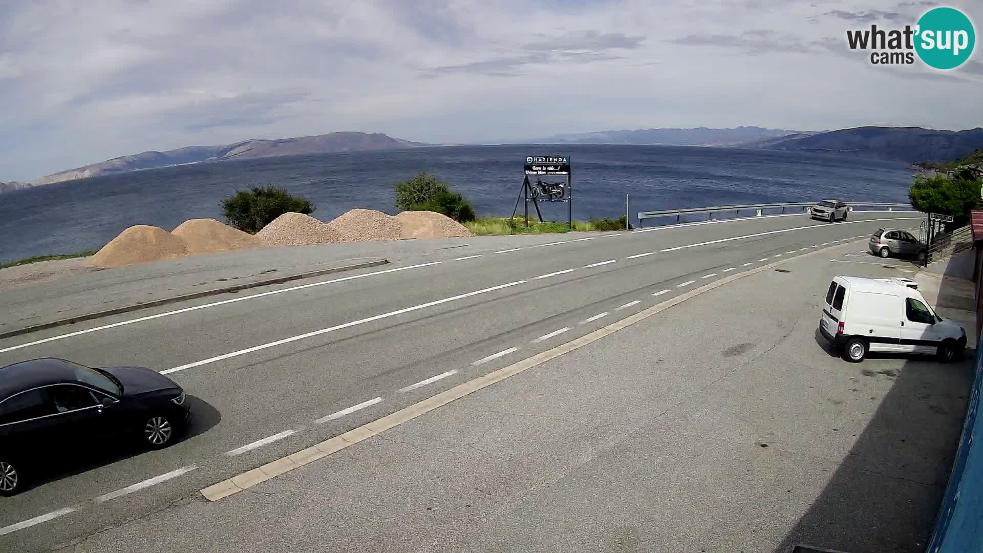 Webcam Adriatic highway D8 near SENJ – view to KRK island