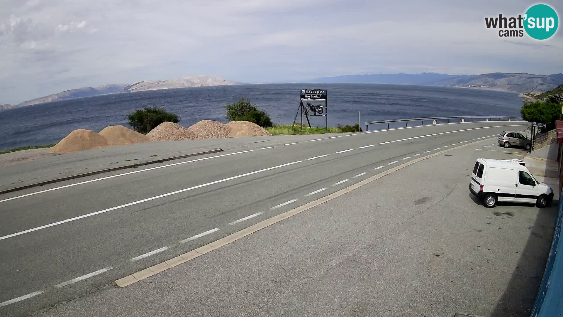 Webcam Adriatic highway D8 near SENJ – view to KRK island