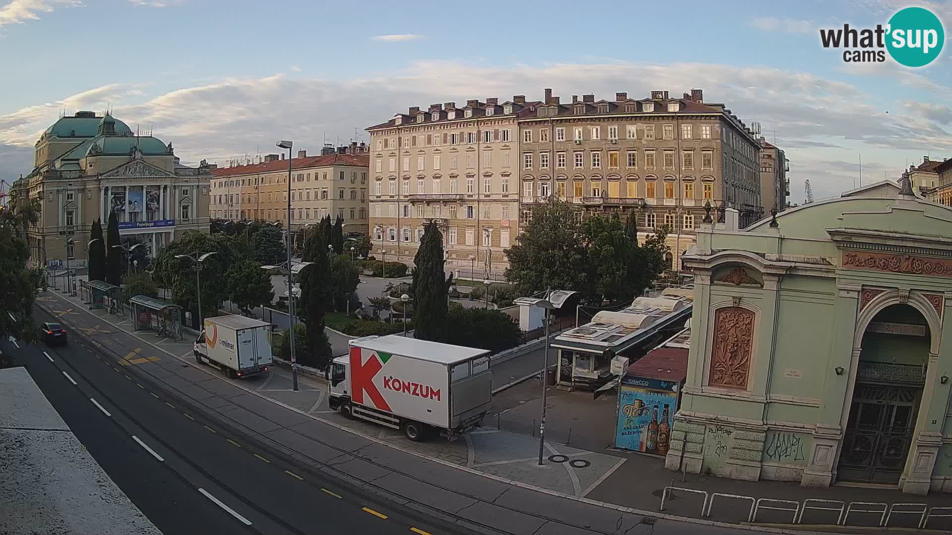 Webcam Fiume – Parco e Teatro nazionale Croato Ivan pl. Zajc