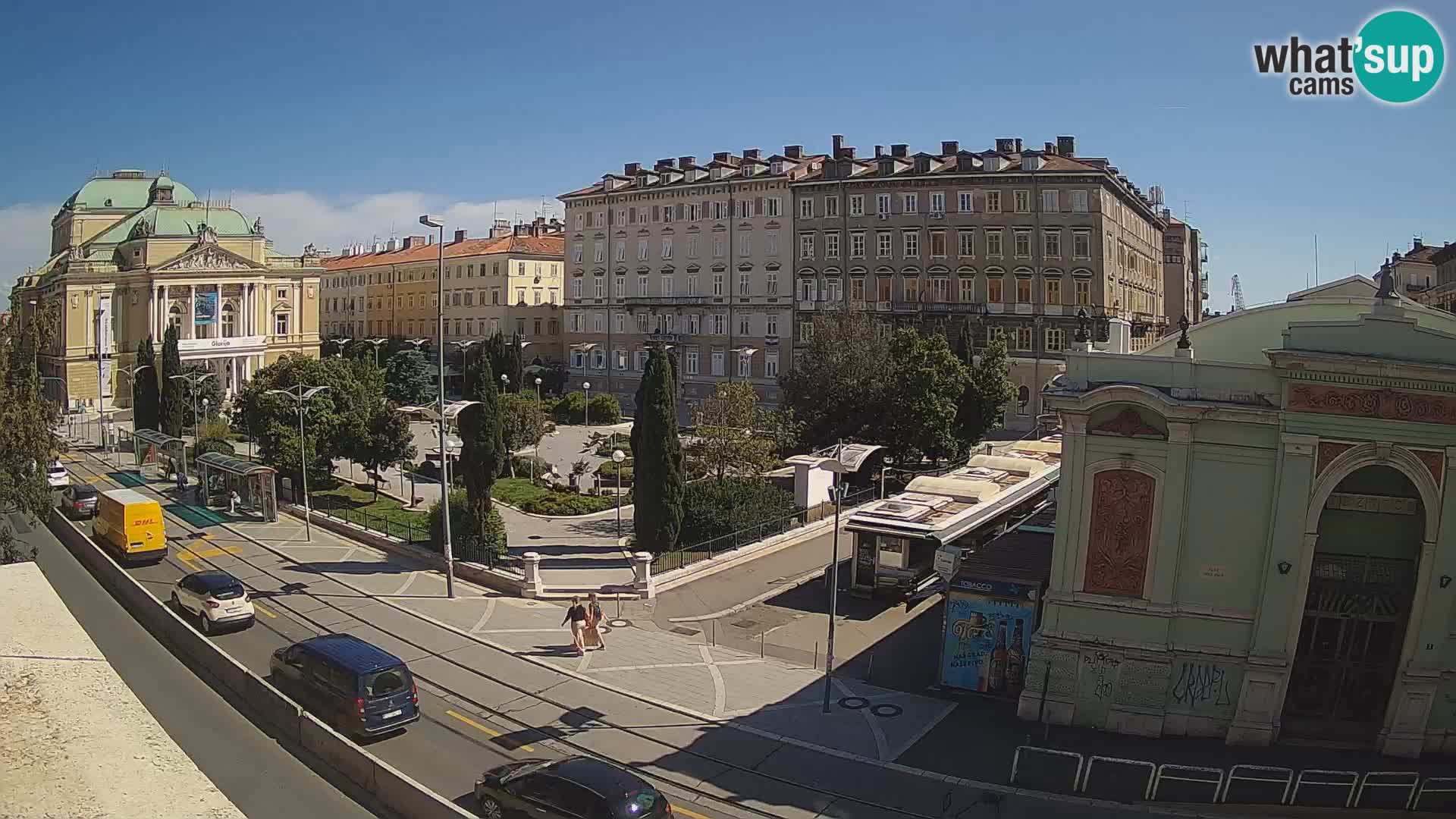 Webcam Rijeka – Park et Théâtre national croate Ivan pl. Zajc