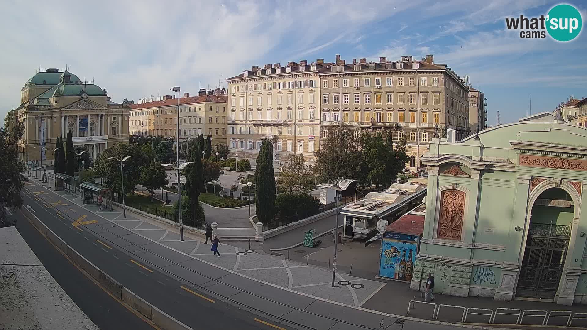Webcam Rijeka – Parque i Teatro Nacional Croato Ivan pl. Zajc