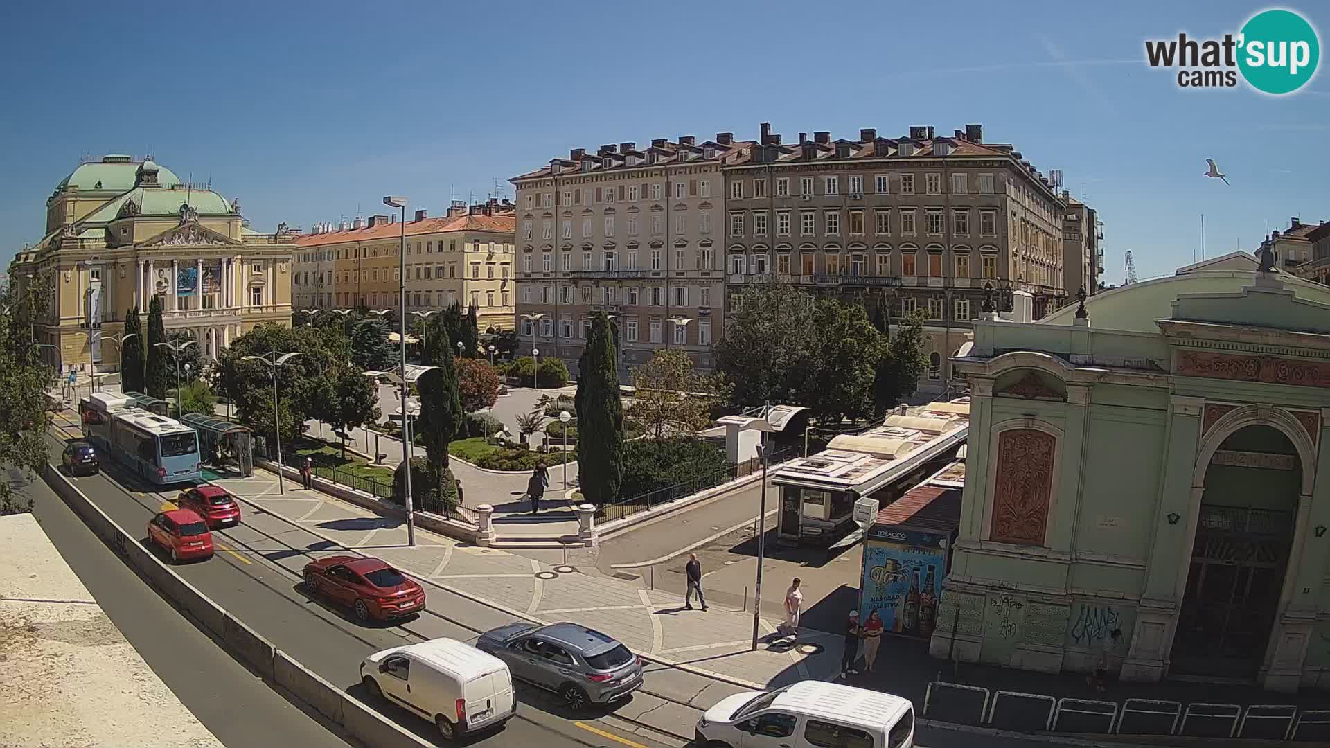 Webcam Rijeka – Park et Théâtre national croate Ivan pl. Zajc