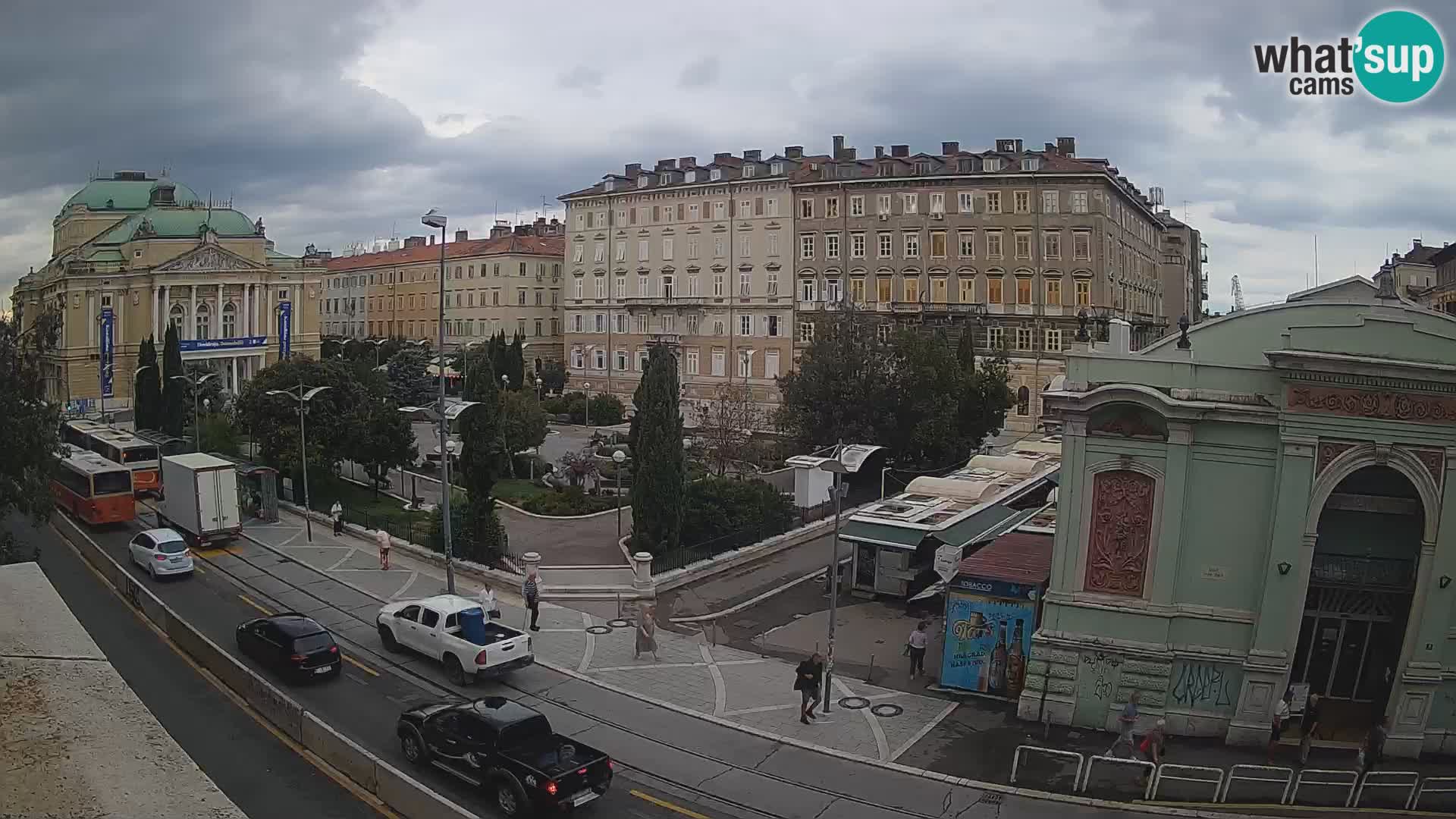 Webcam Rijeka – Park and  Croatian National Theatre Ivan pl. Zajc