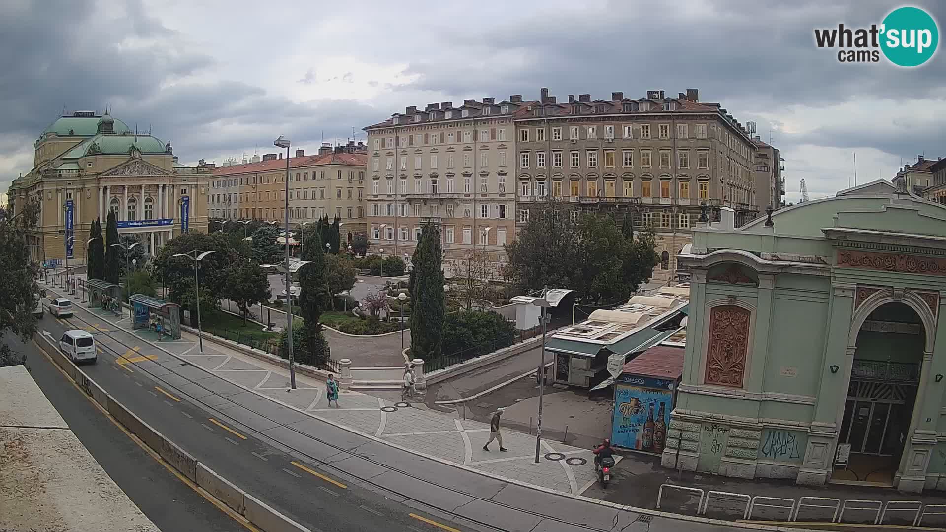 Webcam Rijeka – Park et Théâtre national croate Ivan pl. Zajc