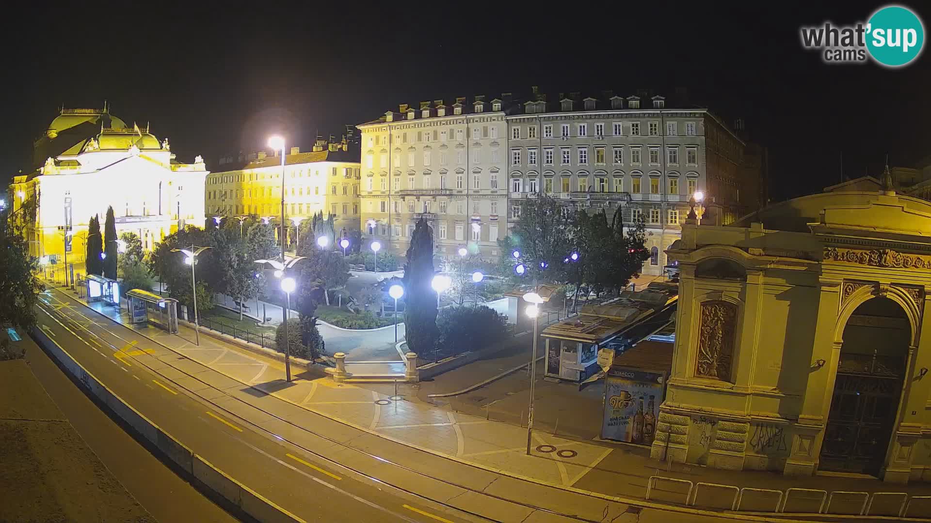 Webcam Rijeka – Park et Théâtre national croate Ivan pl. Zajc