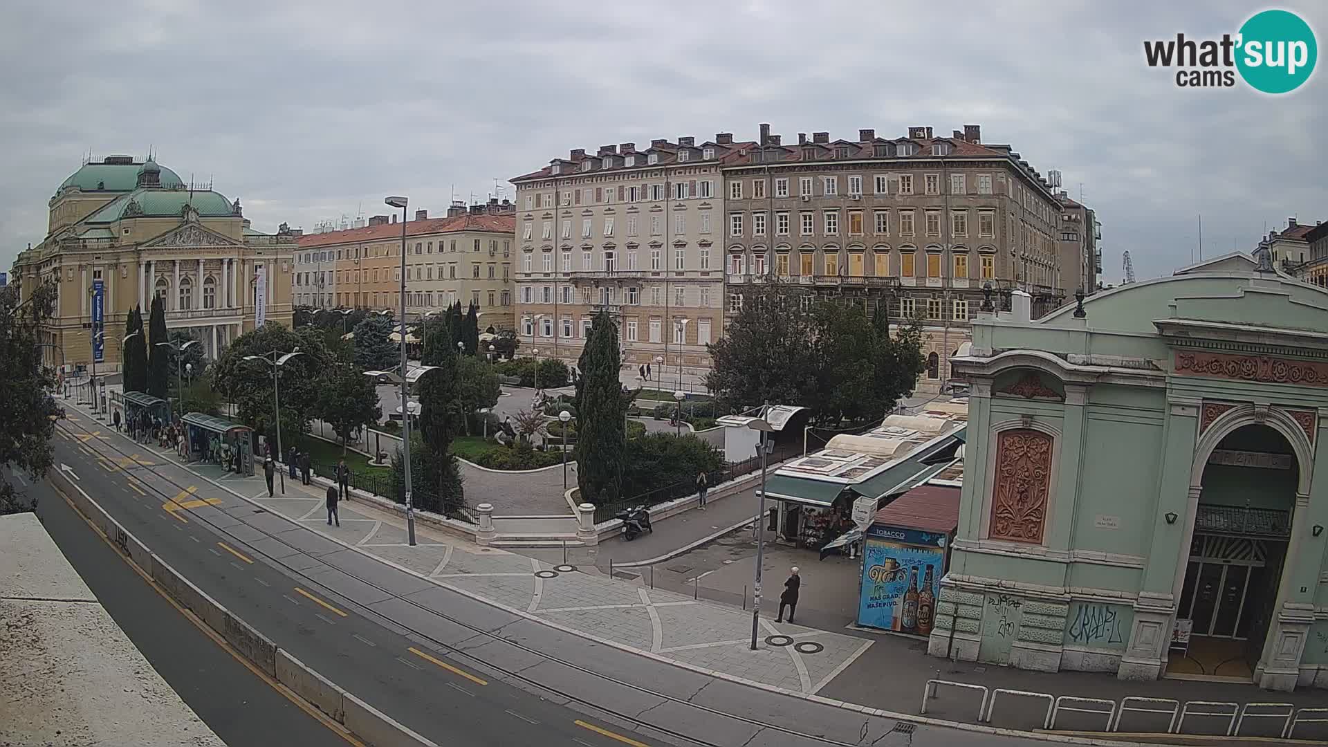 Webcam Rijeka – Park et Théâtre national croate Ivan pl. Zajc