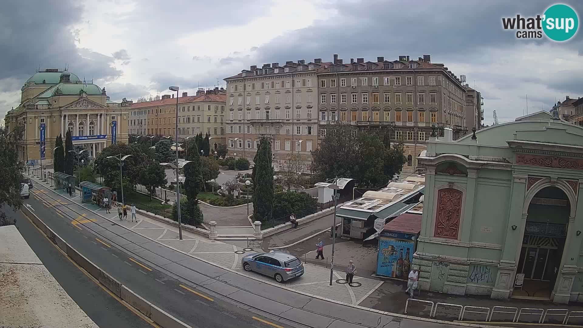 Webcam Rijeka – Park et Théâtre national croate Ivan pl. Zajc