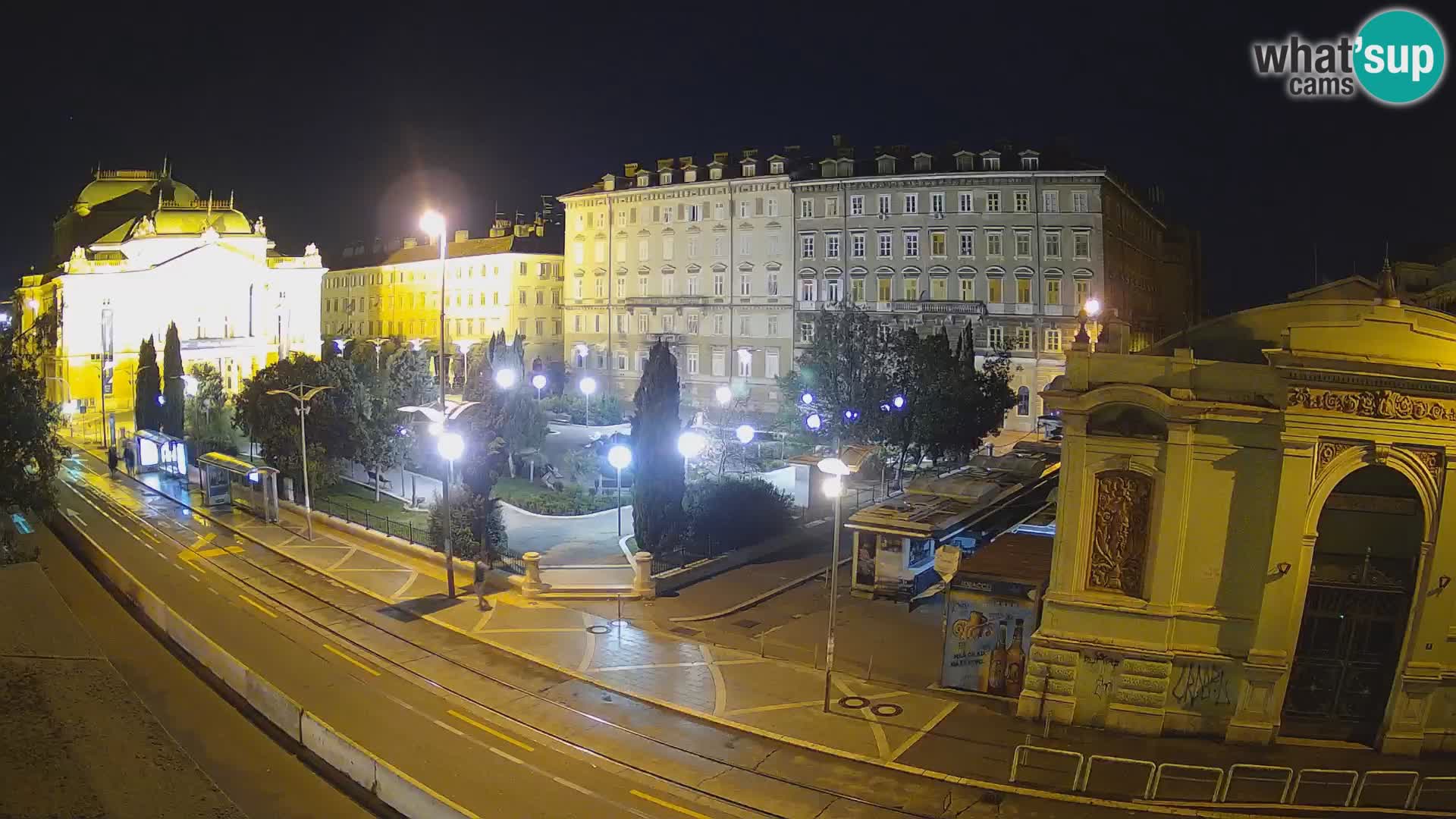 Webcam Fiume – Parco e Teatro nazionale Croato Ivan pl. Zajc