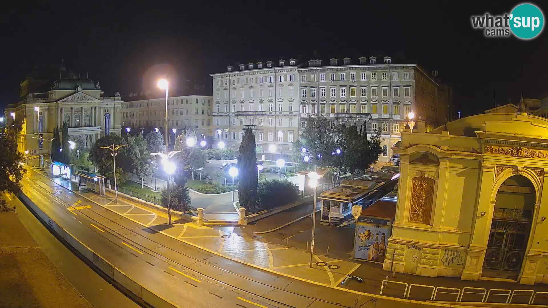 Webcam Rijeka – Park et Théâtre national croate Ivan pl. Zajc