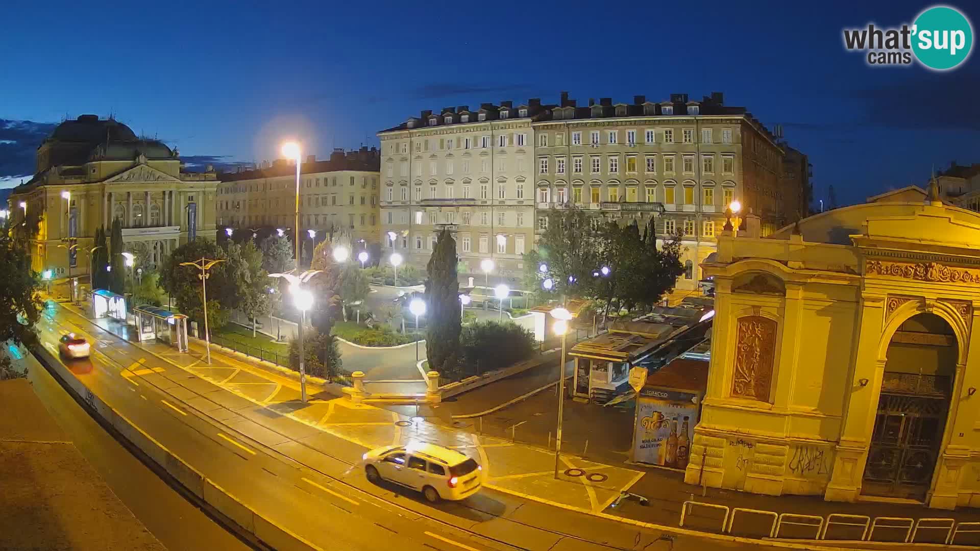 Webcam Rijeka – Park et Théâtre national croate Ivan pl. Zajc