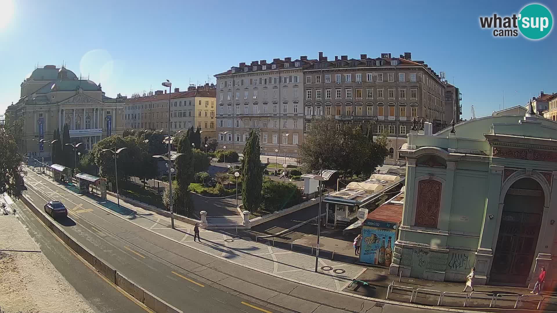 Webcam Rijeka – Park et Théâtre national croate Ivan pl. Zajc