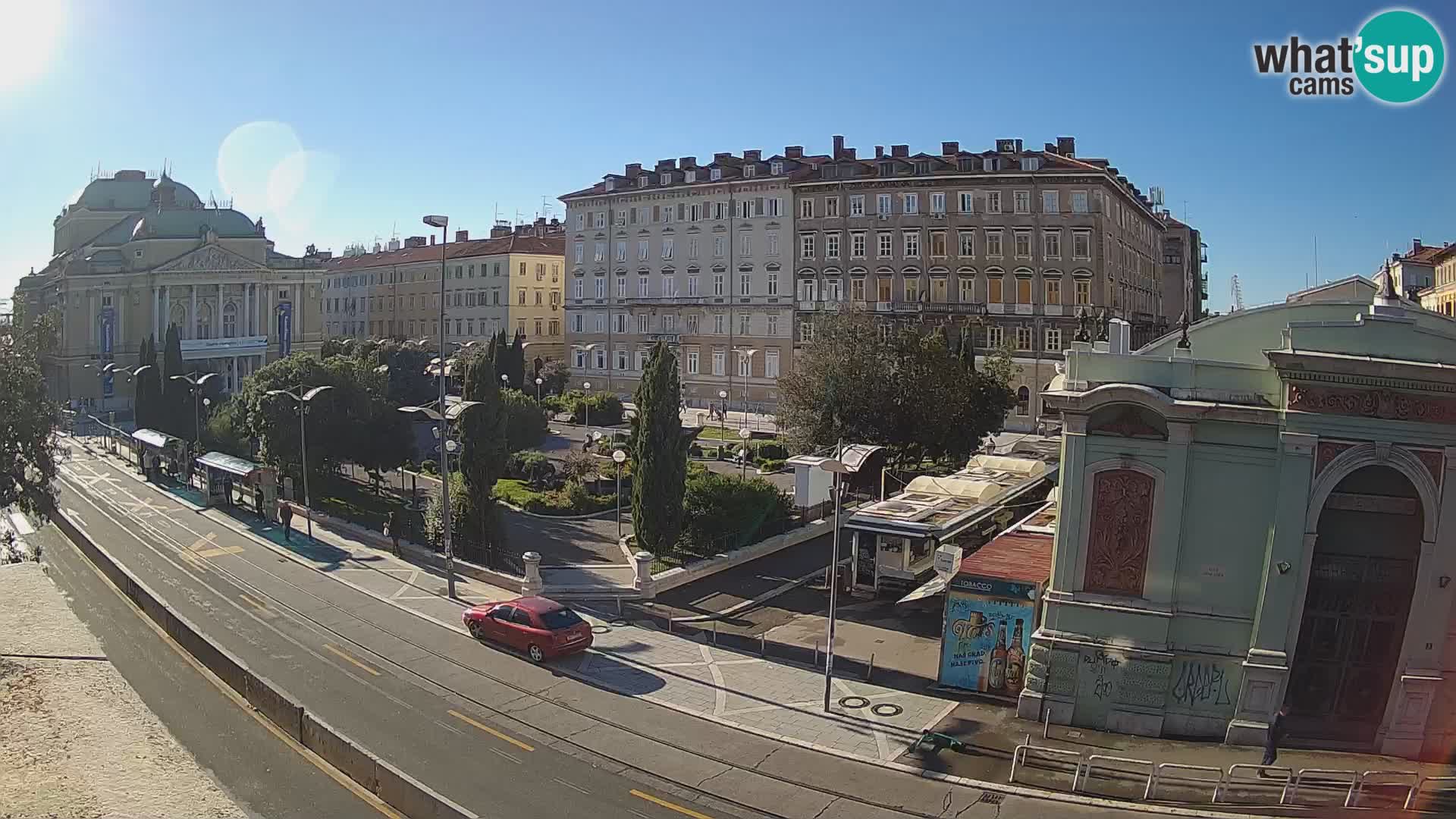 Webcam Rijeka – Park et Théâtre national croate Ivan pl. Zajc