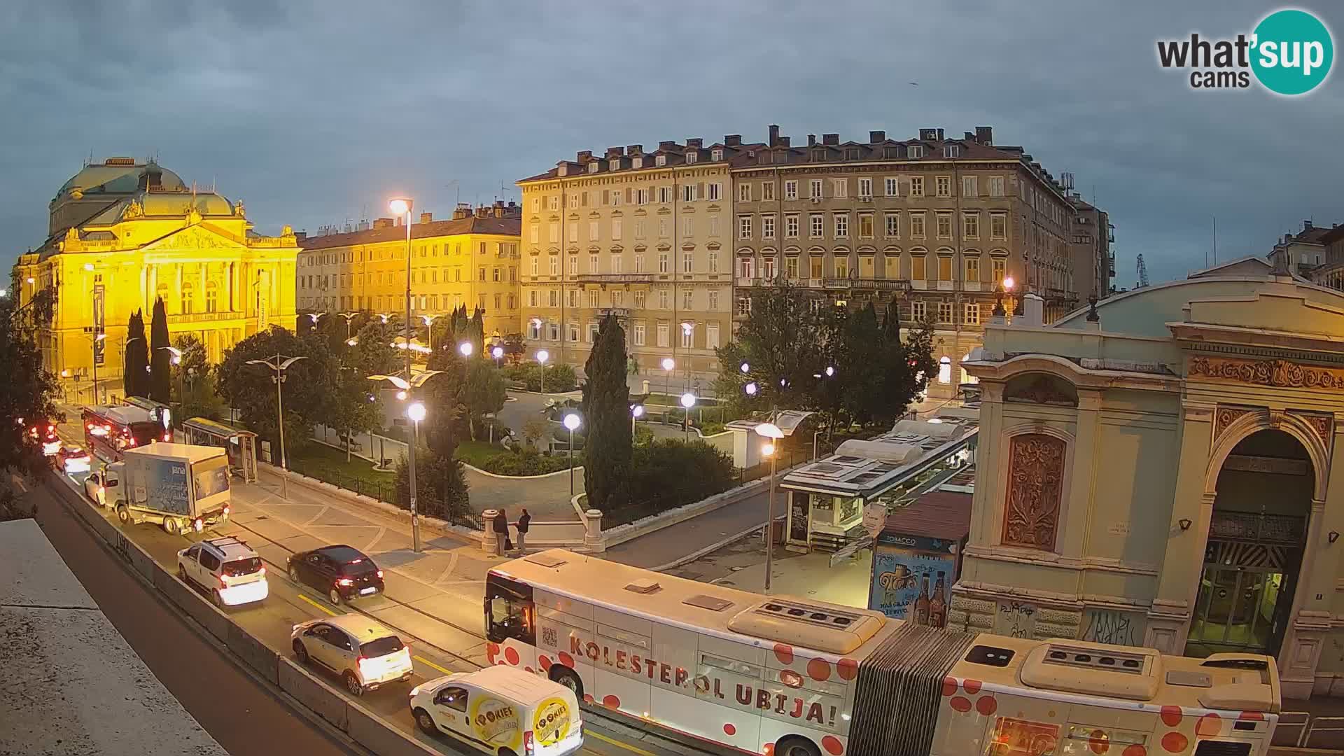 Webcam Rijeka – Park et Théâtre national croate Ivan pl. Zajc