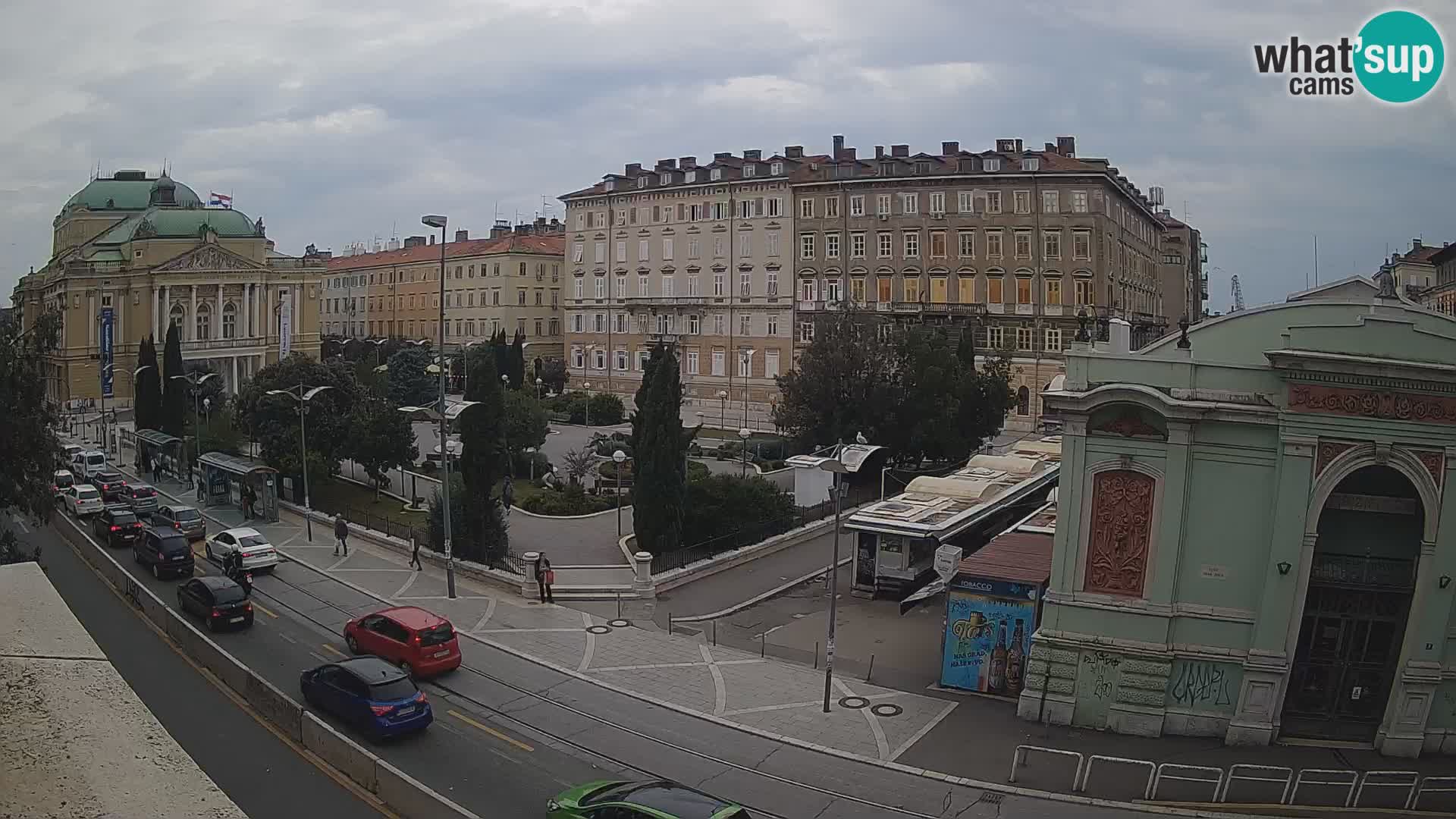 Webcam Rijeka – Park et Théâtre national croate Ivan pl. Zajc