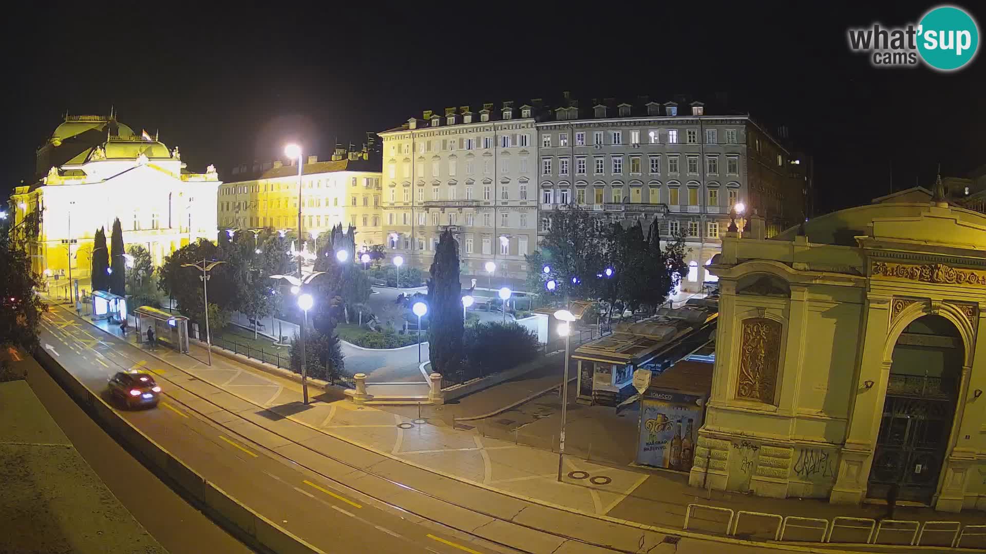 Webcam Rijeka – Park et Théâtre national croate Ivan pl. Zajc