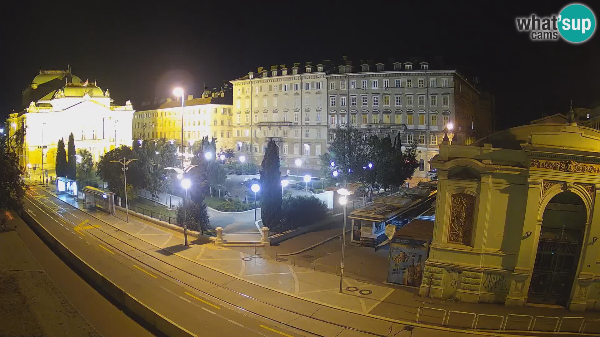 Webcam Rijeka – Park et Théâtre national croate Ivan pl. Zajc