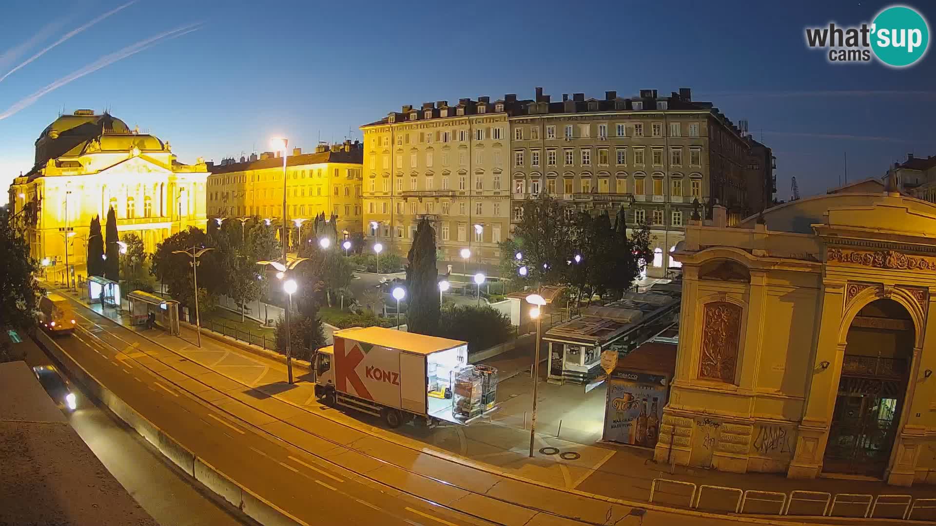 Webcam Rijeka – Parque i Teatro Nacional Croato Ivan pl. Zajc