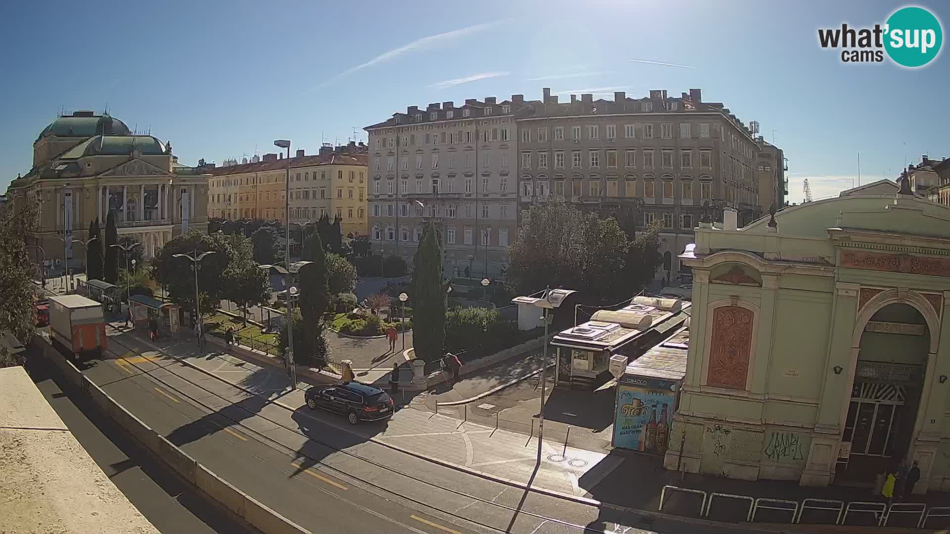 Webcam Rijeka – Park et Théâtre national croate Ivan pl. Zajc