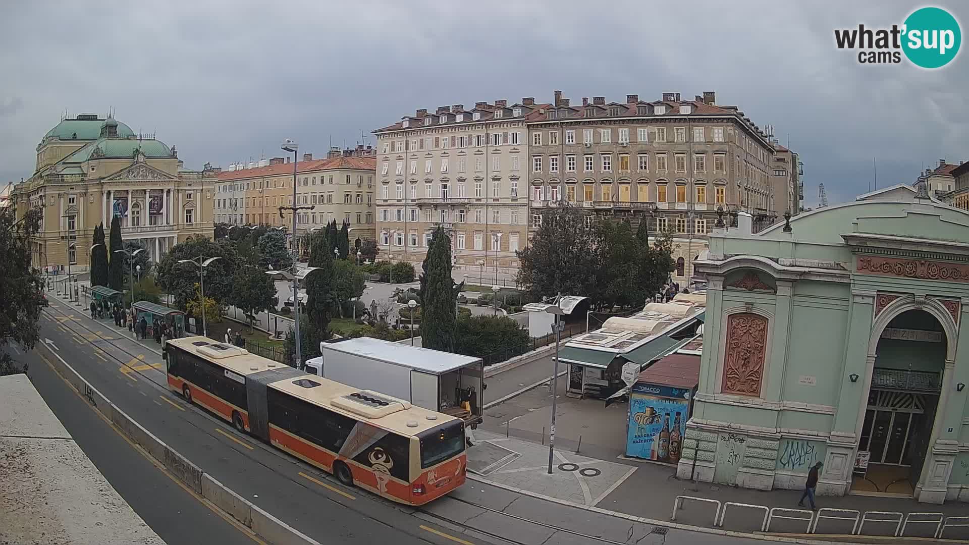 Webcam Rijeka – Parque i Teatro Nacional Croato Ivan pl. Zajc