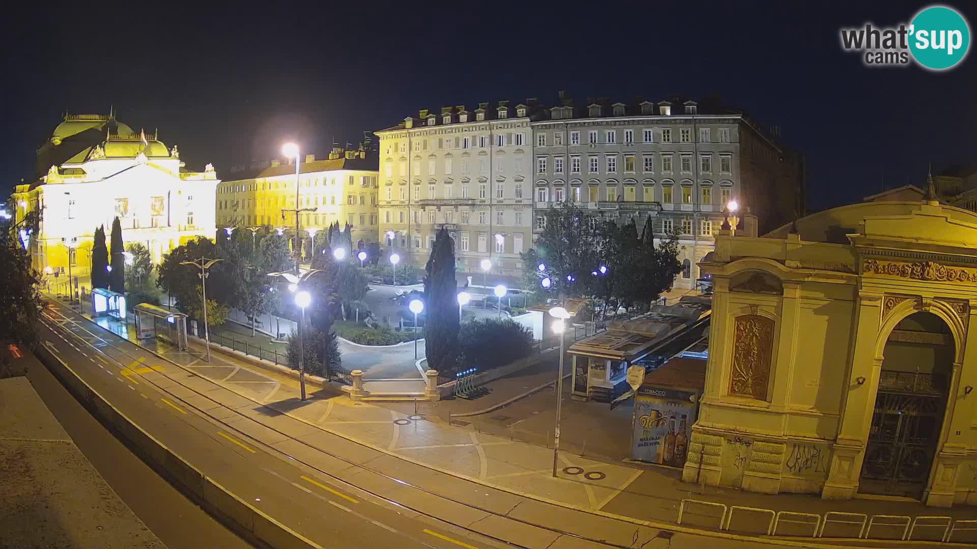 Webcam Rijeka – Parque i Teatro Nacional Croato Ivan pl. Zajc