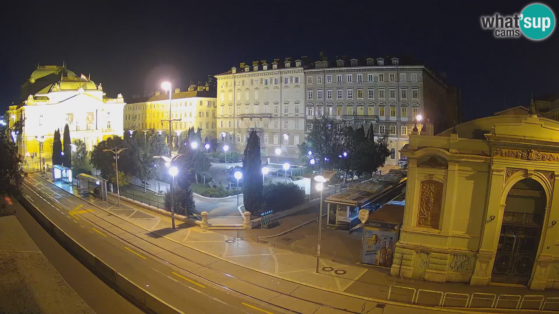 Webcam Fiume – Parco e Teatro nazionale Croato Ivan pl. Zajc