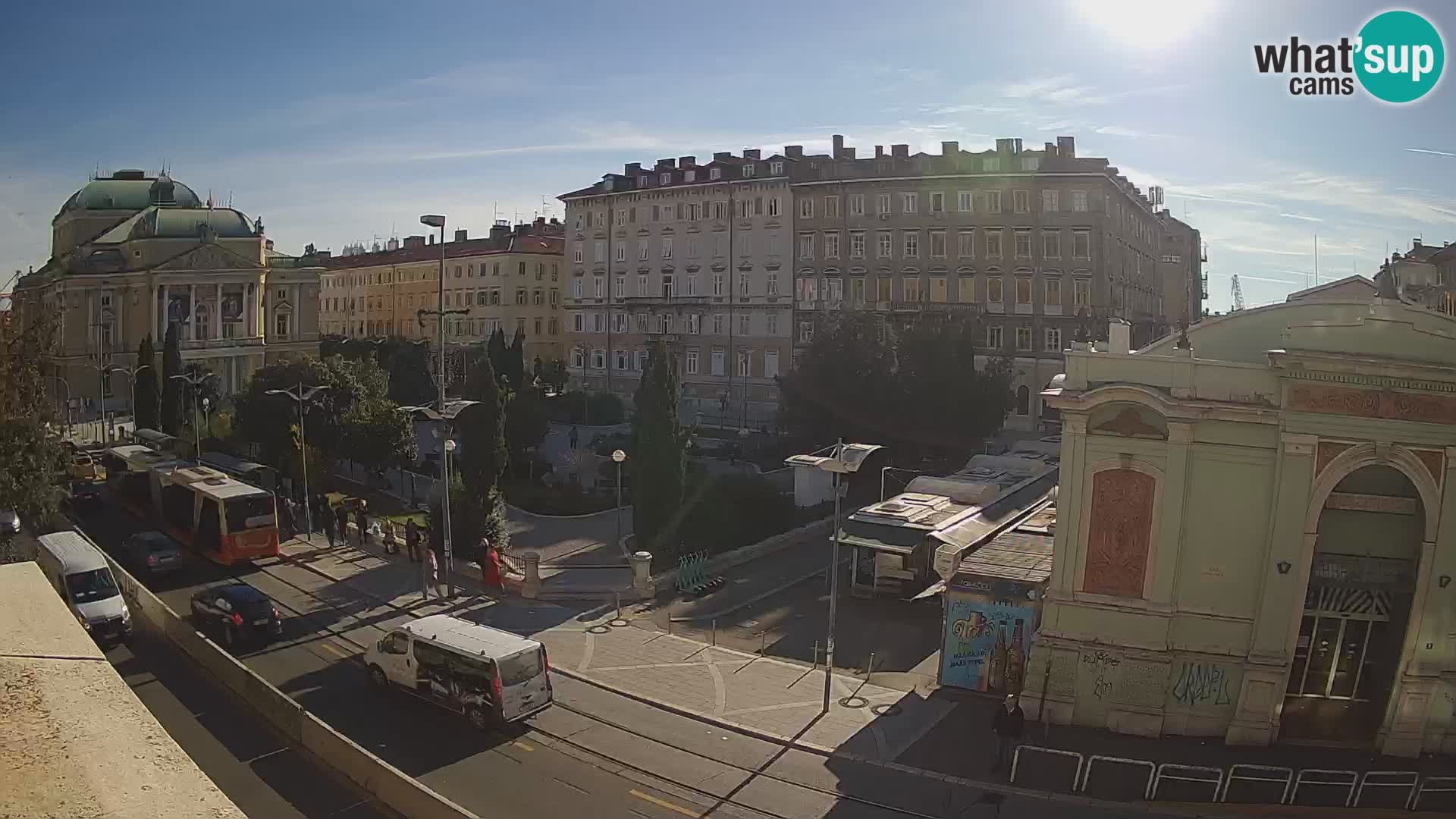 Webcam Rijeka – Park and  Croatian National Theatre Ivan pl. Zajc