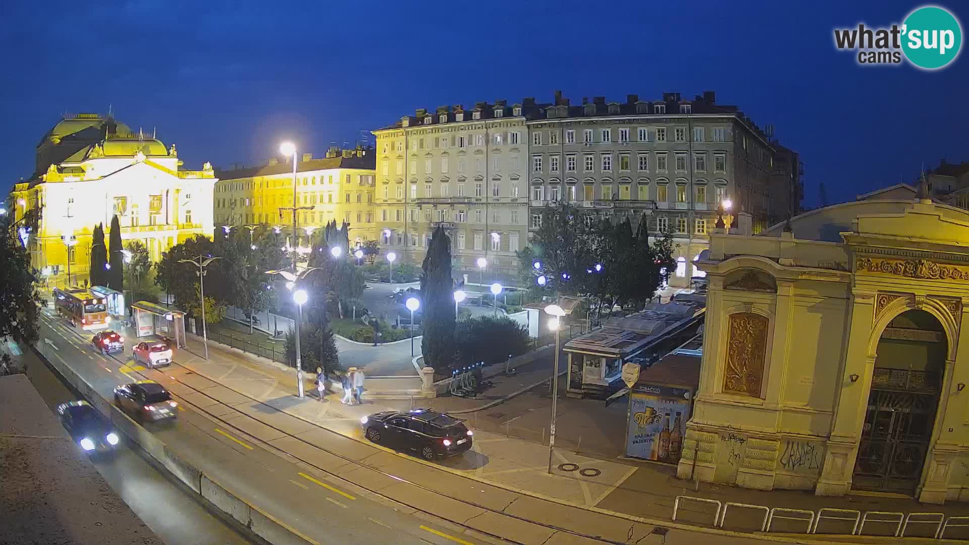 Webcam Rijeka – Park et Théâtre national croate Ivan pl. Zajc