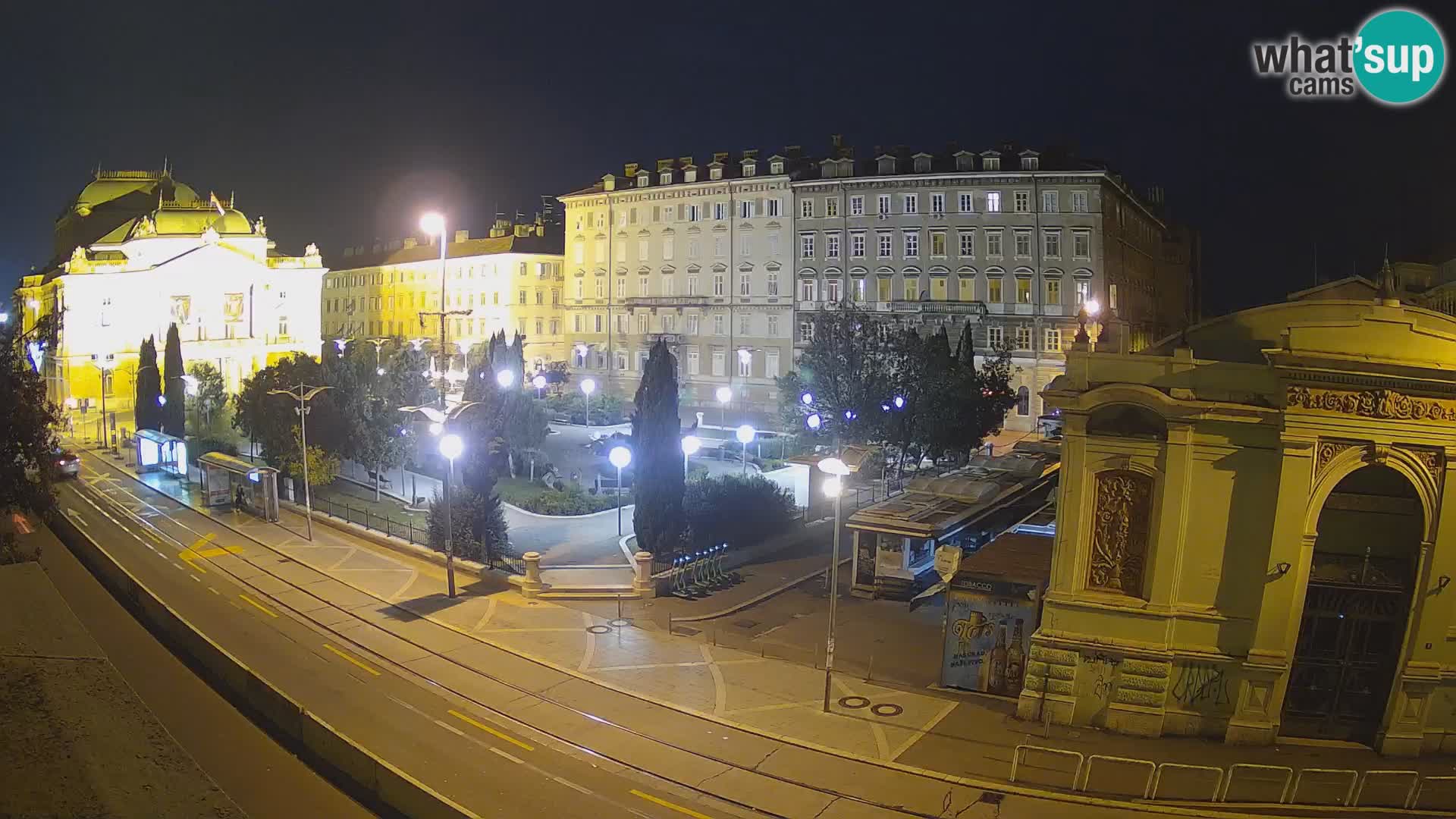 Webcam Rijeka – Park et Théâtre national croate Ivan pl. Zajc