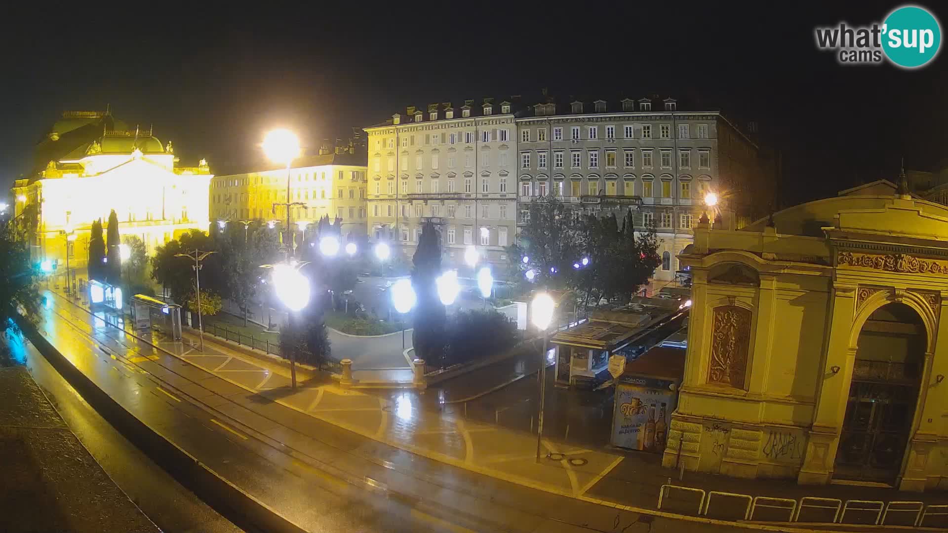 Webcam Fiume – Parco e Teatro nazionale Croato Ivan pl. Zajc