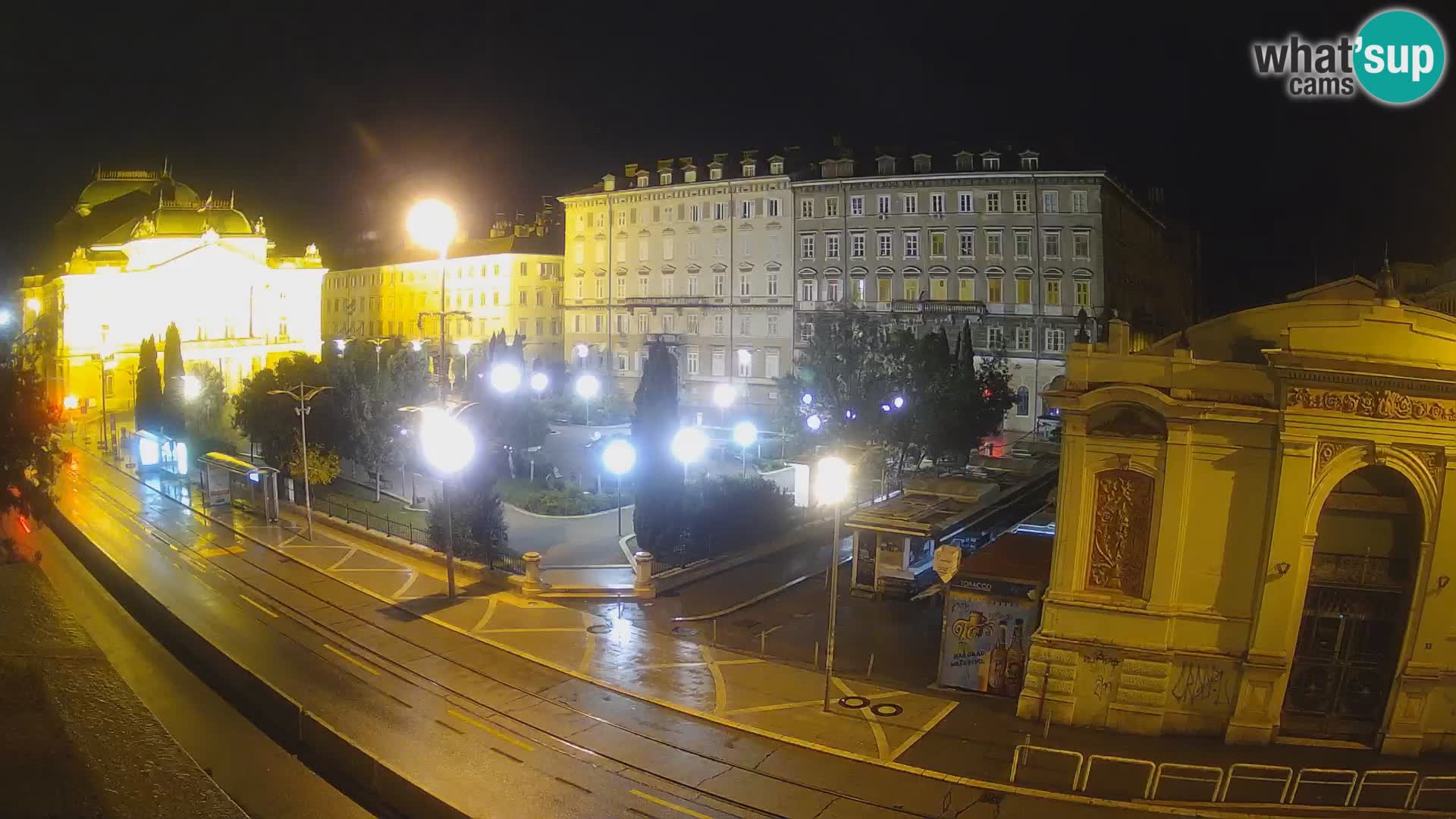 Webcam Fiume – Parco e Teatro nazionale Croato Ivan pl. Zajc