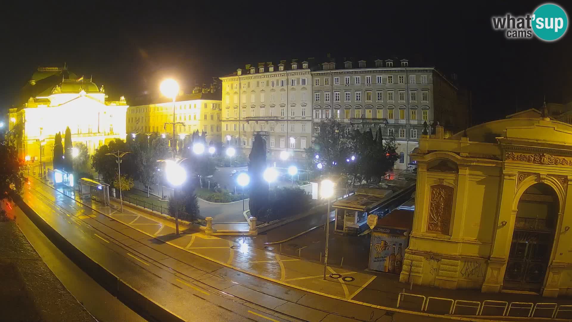 Webcam Fiume – Parco e Teatro nazionale Croato Ivan pl. Zajc