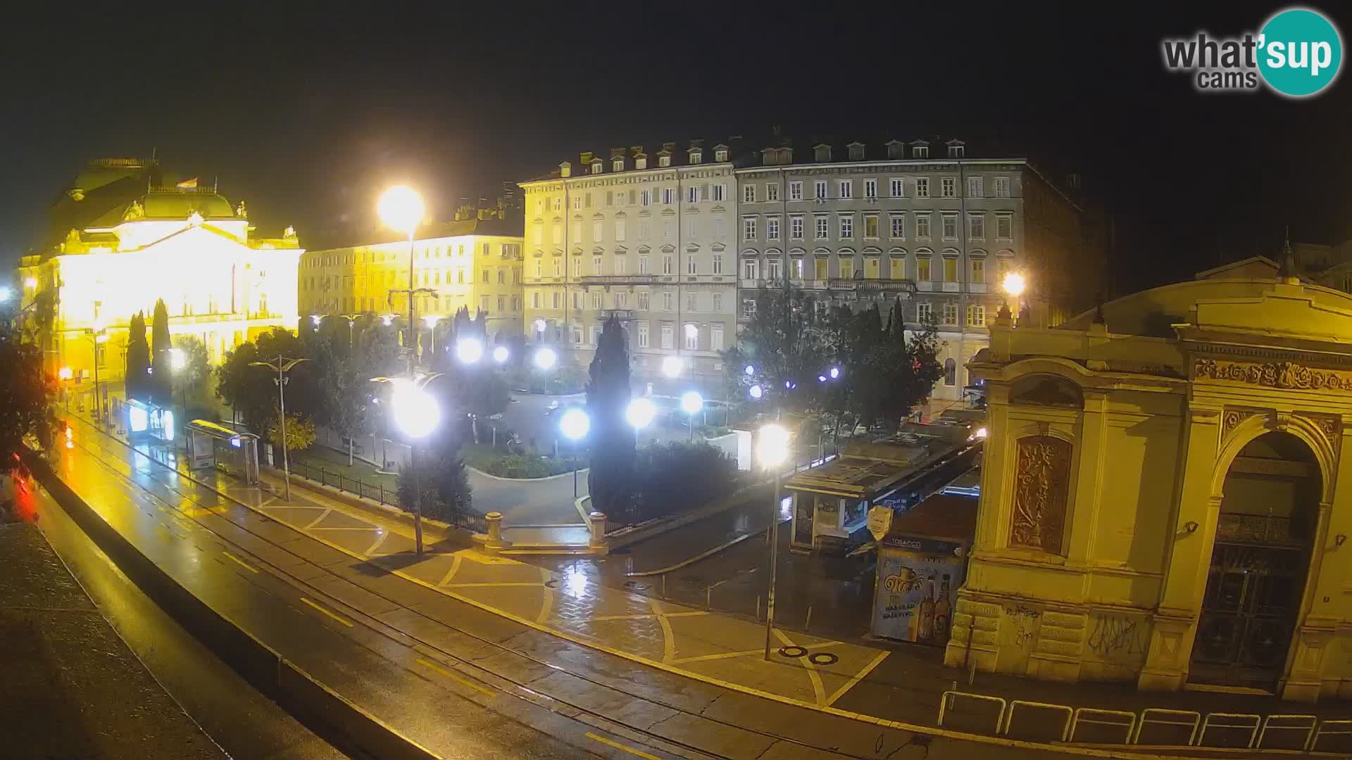 Webcam Fiume – Parco e Teatro nazionale Croato Ivan pl. Zajc