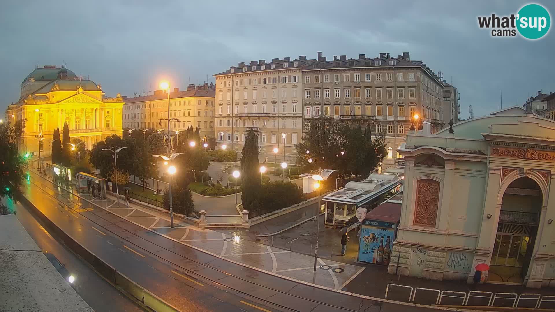 Webcam Fiume – Parco e Teatro nazionale Croato Ivan pl. Zajc