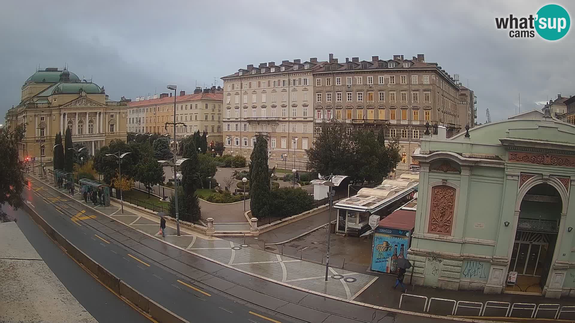 Webcam Fiume – Parco e Teatro nazionale Croato Ivan pl. Zajc