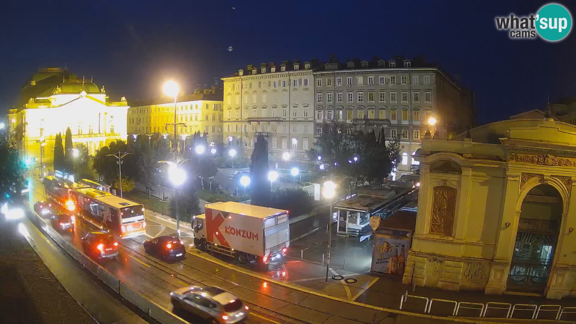 Webcam Rijeka – Parque i Teatro Nacional Croato Ivan pl. Zajc