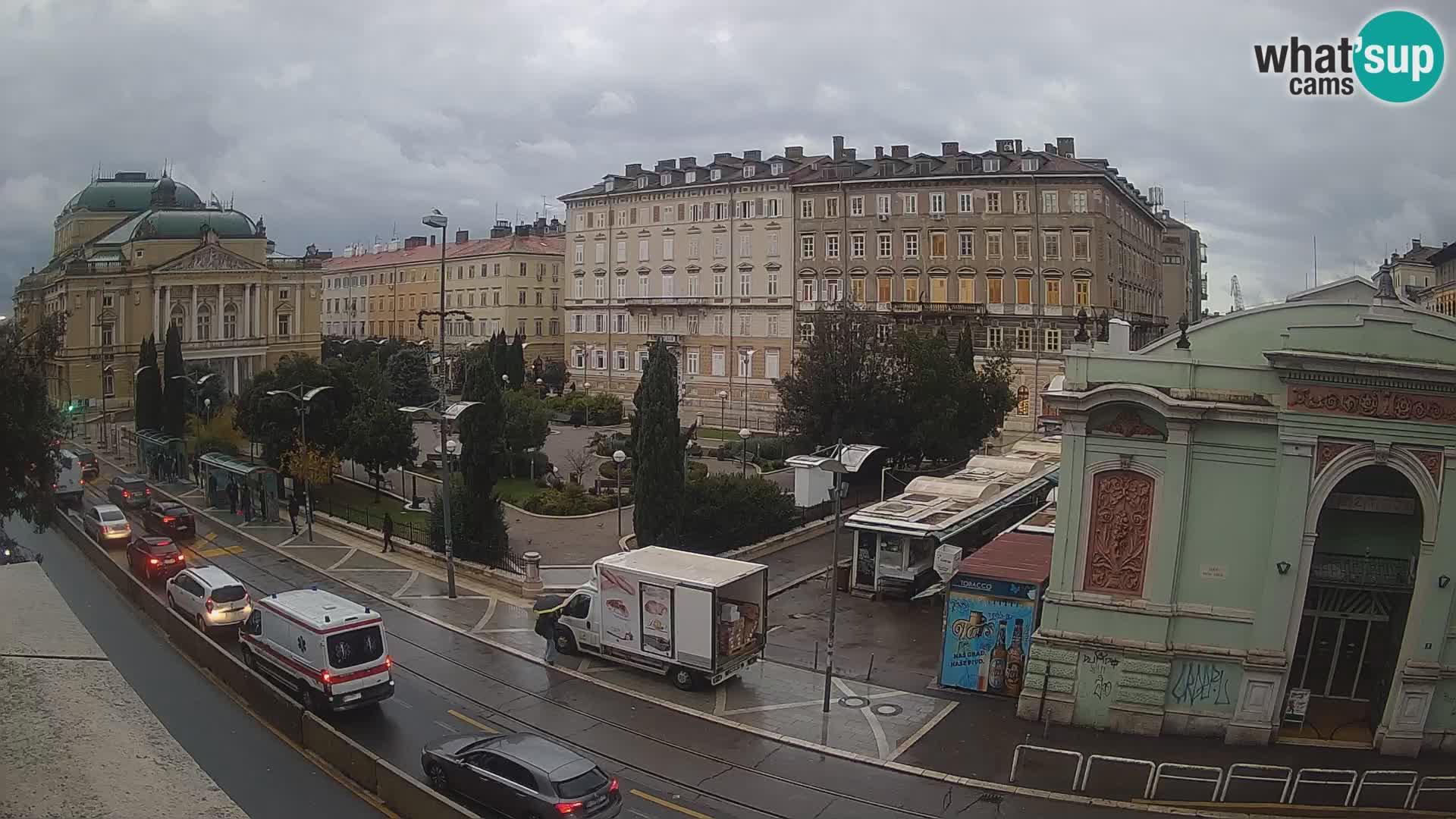 Webcam Fiume – Parco e Teatro nazionale Croato Ivan pl. Zajc