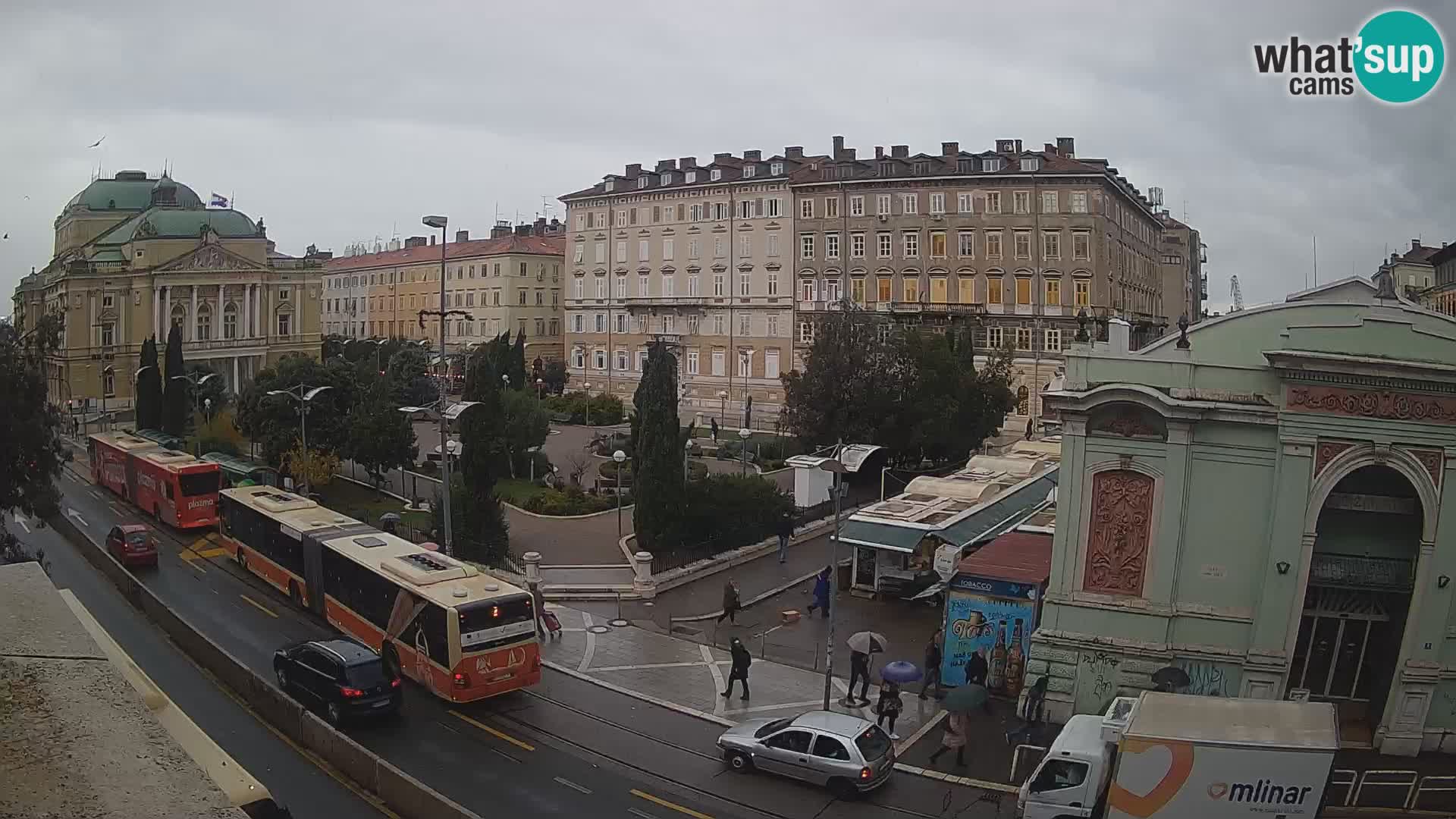 Webcam Rijeka – Parque i Teatro Nacional Croato Ivan pl. Zajc