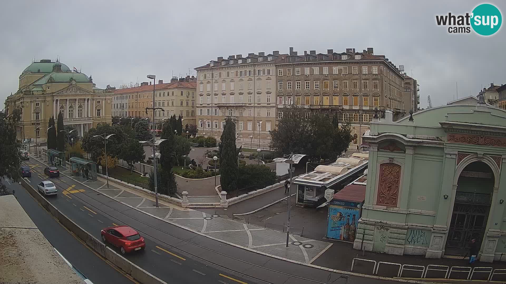 Webcam Fiume – Parco e Teatro nazionale Croato Ivan pl. Zajc