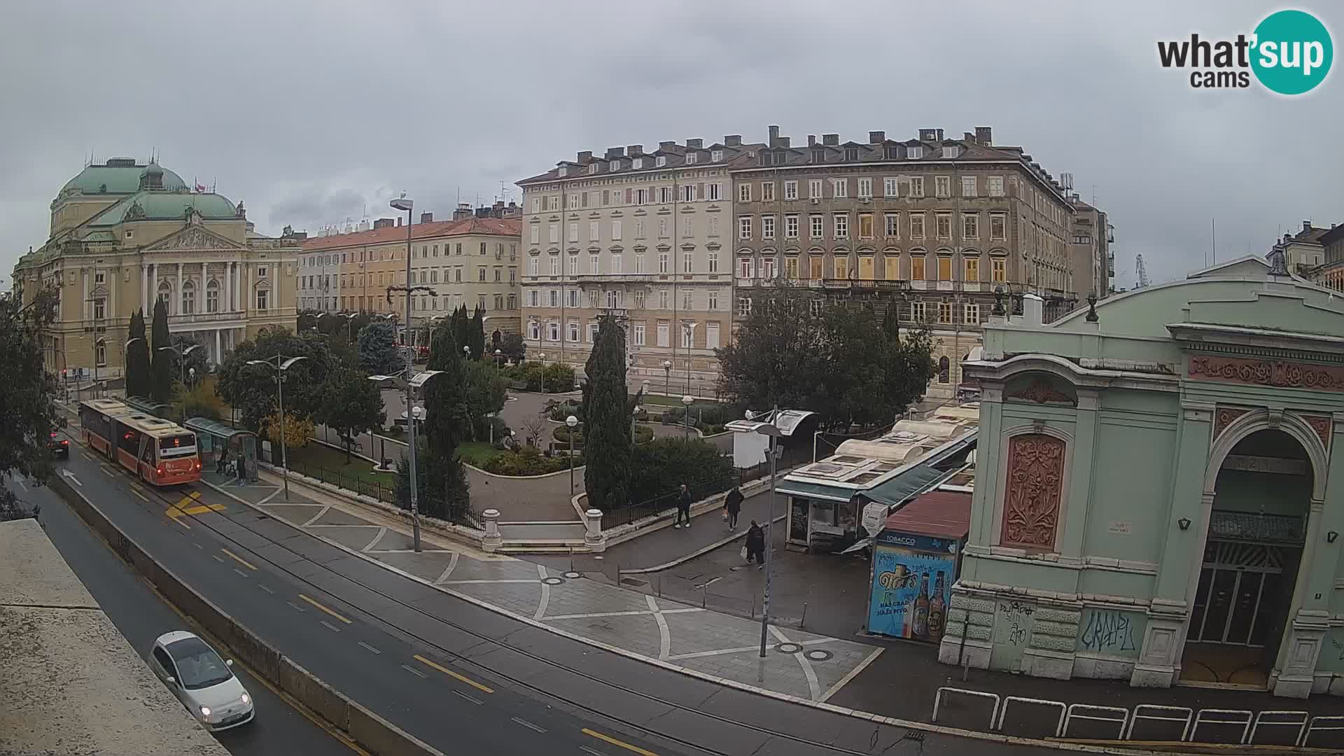 Webcam Rijeka – Parque i Teatro Nacional Croato Ivan pl. Zajc