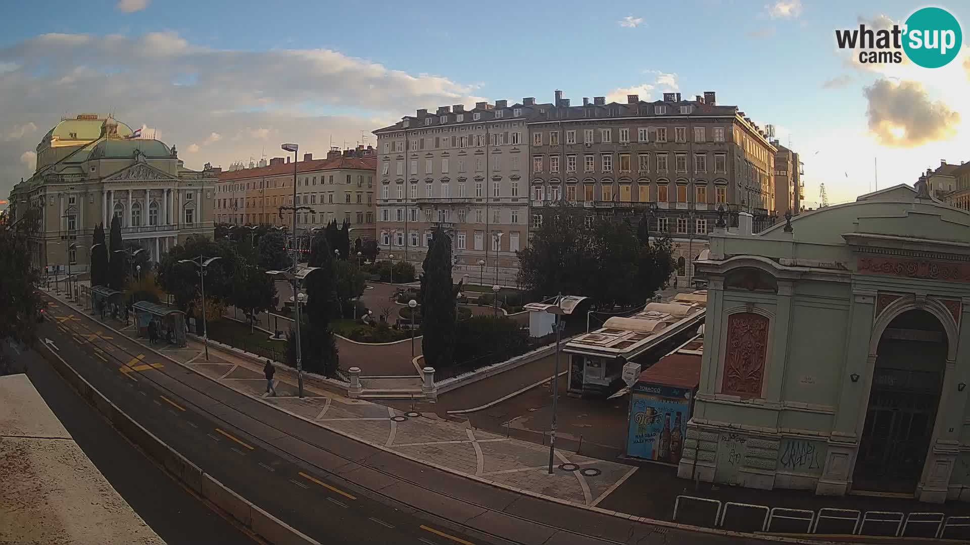 Webcam Rijeka – Parque i Teatro Nacional Croato Ivan pl. Zajc